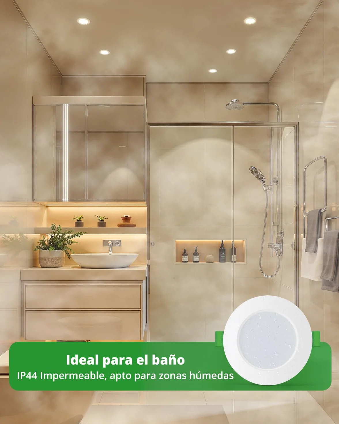 HOMEOW 12x Faretti LED da Incasso per Cartongesso, 220V 7W 4000K Luce Naturale Faretti LED Interno da Incasso, IP44 Faretto per Bagno, Diametro 118mm, Diametro foro 95-110mm