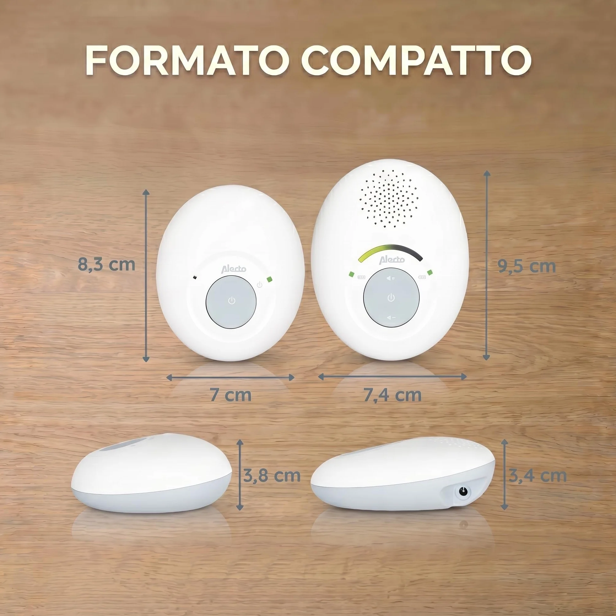 Alecto DBX110 Babyphone Audio Babymonitor digitale DECT 300 m LED VOX bianco