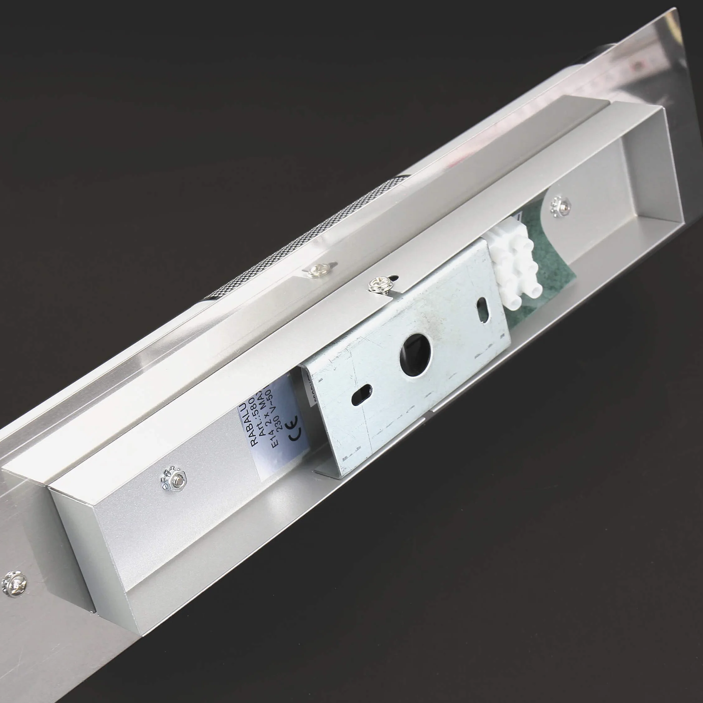 Lampada da parete in metallo vetro argento bagno L: 38 cm E14 fino a 40W 2 lampadine oblunghe Lampada da parete senza tempo per bagno PERIO