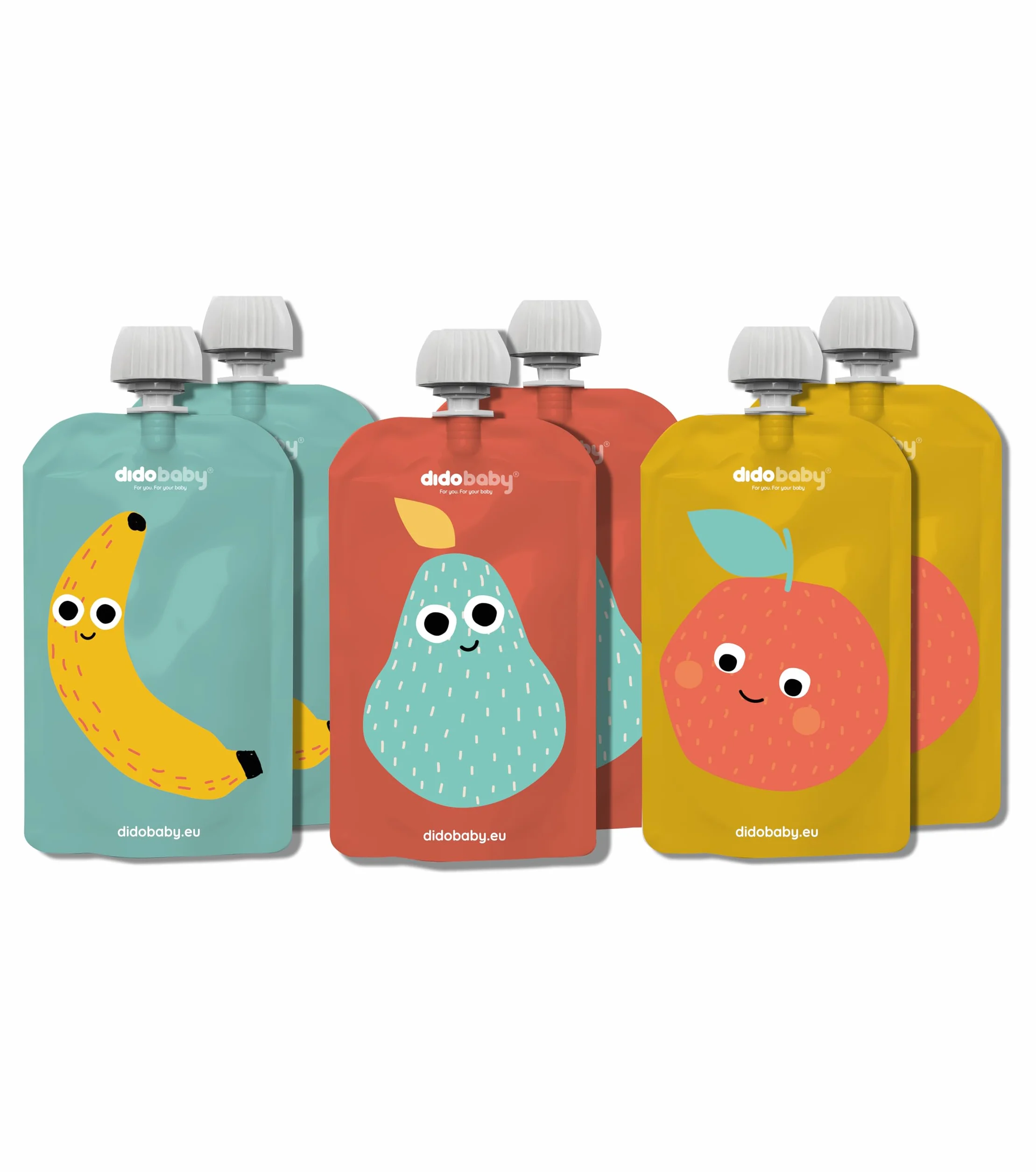 Buste Riutilizzabili per Pappa Bebè Didobaby Set da 6 – Sacchetti Ricaricabili Senza BPA Anti-Perdita Lavabili
