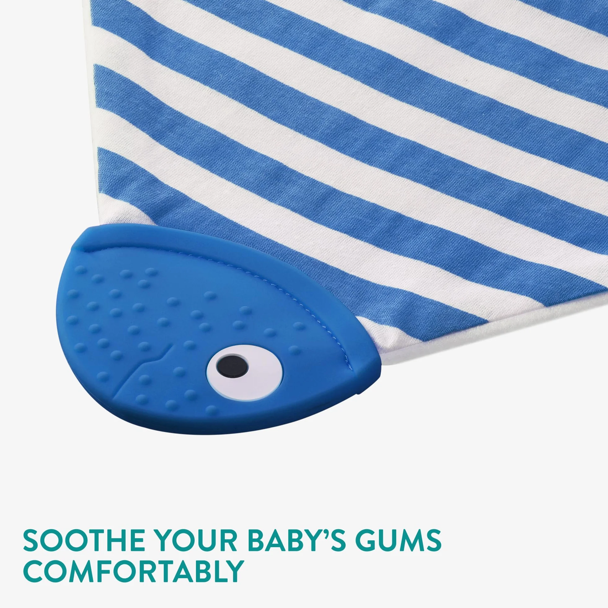 Navaris Bavaglini a Bandana con Massaggiagengive - Set di 2 - Bavaglino 100% Cotone Morbido per Dentizione - dai 2 Mesi - Strisce Gialle e Verdi