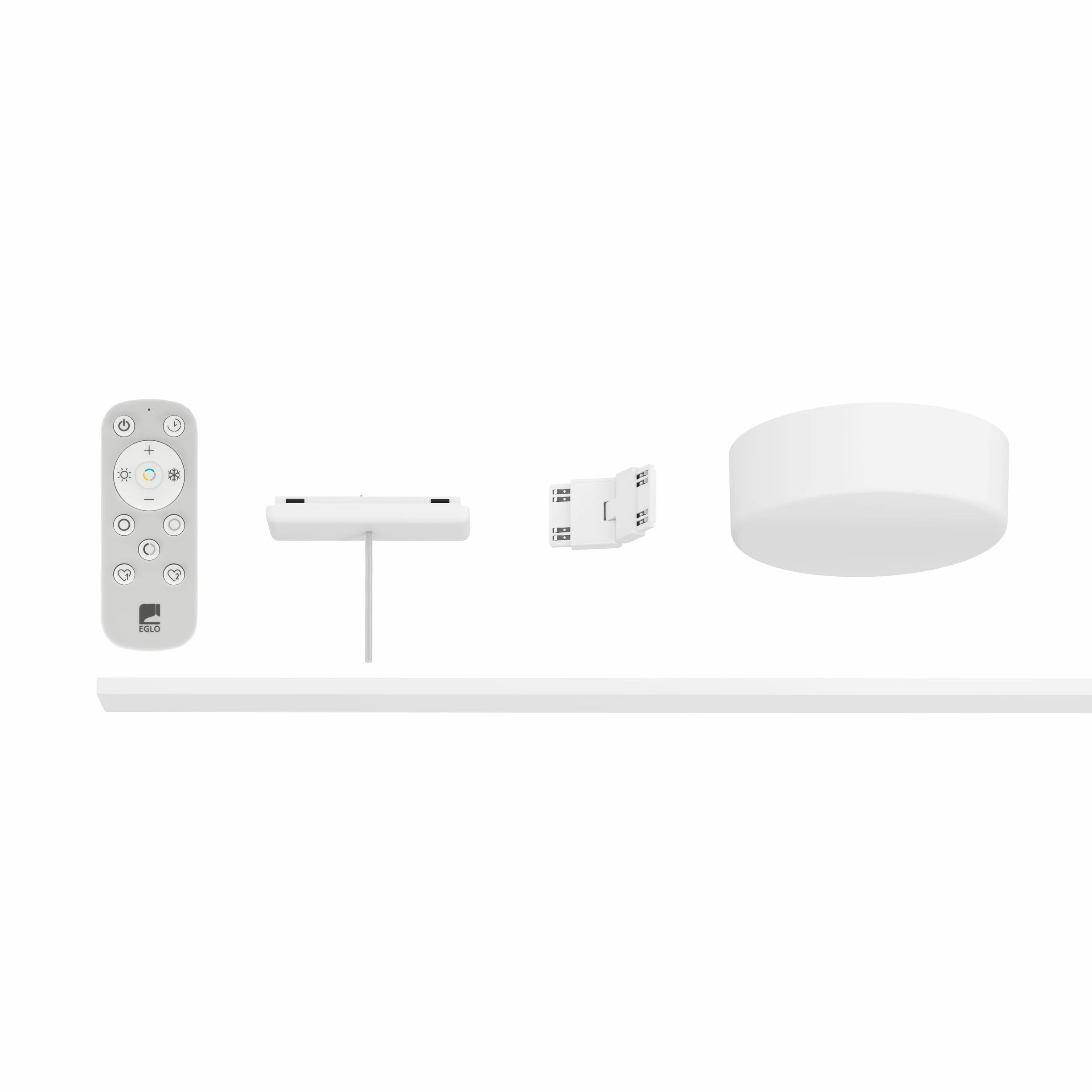 Eglo Sistema binario Track Plus a bassa tensione, set espandibile con telecomando, starter per parete e soffitto, plastica bianca, lunghezza 95 cm