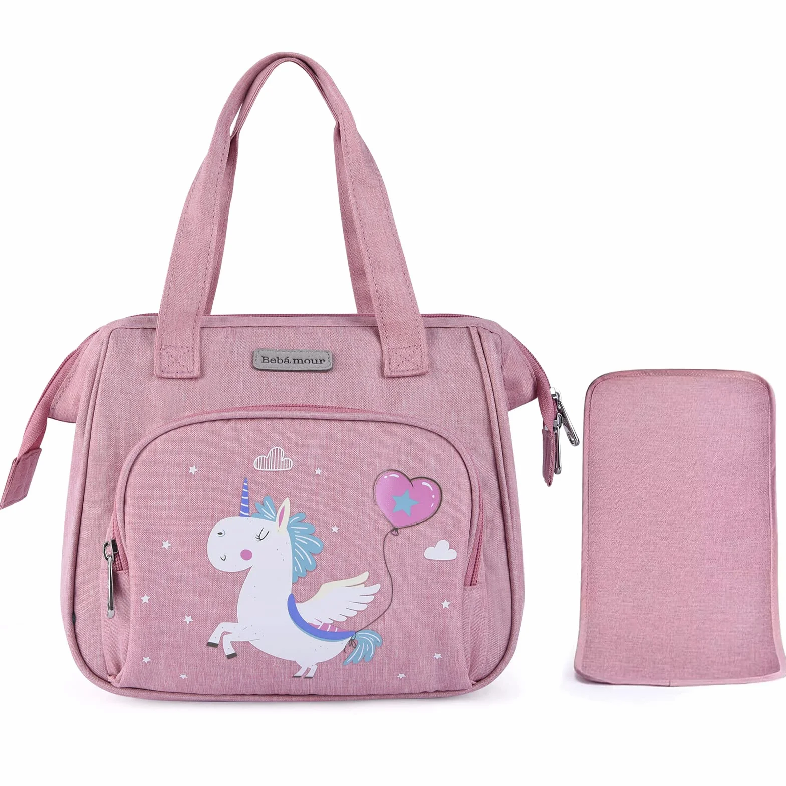 Bebamour Unicorno Baby Doll Borsa Fasciatoio Bambola Cambiare Pad Accessori Bambino Moda Balloon Pattern