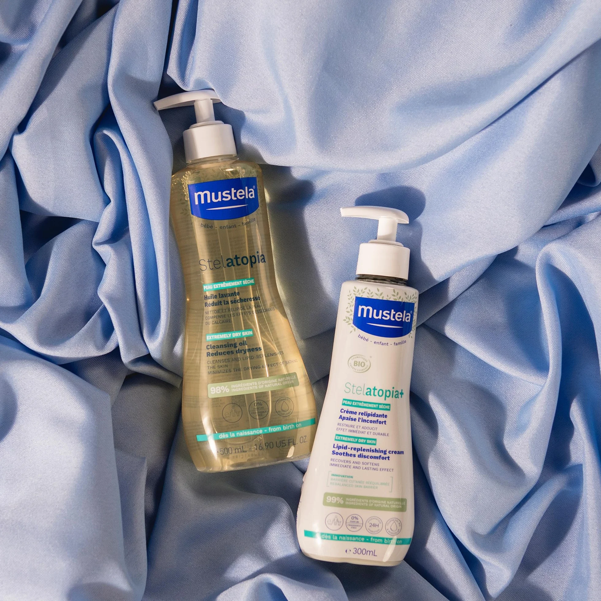Mustela Stelatopia Crema BIO Relipidante Anti-Prurito Viso e Corpo 300ml Pelle Estrema Secchezza Dermatite Atopica 99% Ingredienti Origine Naturale