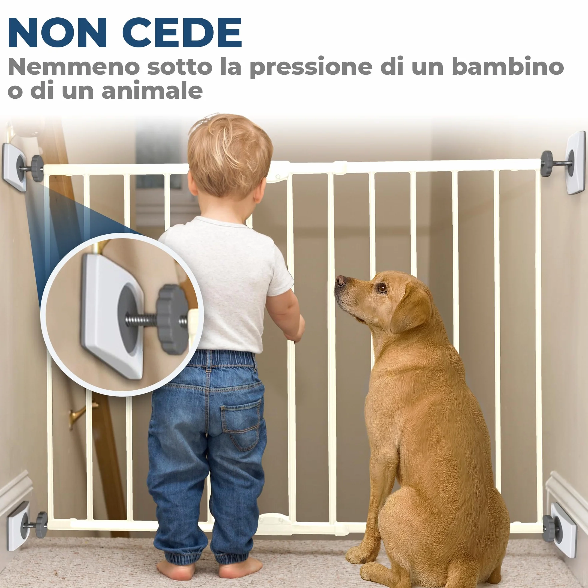 Hoffenbach 4x Protezioni Antiscivolo per Cancelletto per Bambini, Scale e Porte, Adatte anche per Cani, Senza Forare