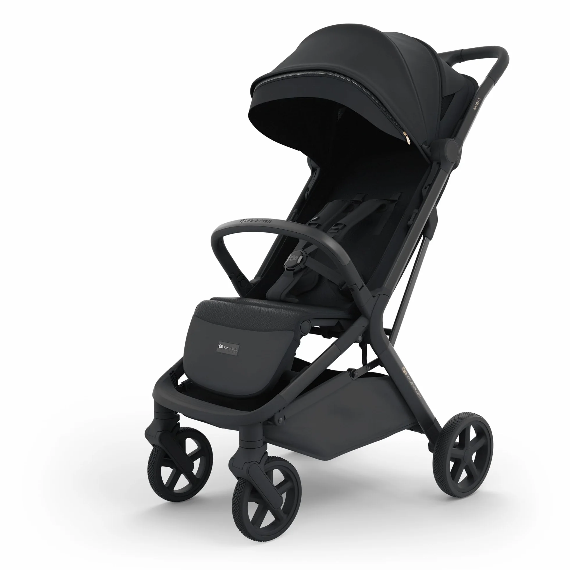 Kinderkraft NUBI 3 Passeggino Urbano 22 kg Buggy UPF50+ Leggero 8.7kg Nero
