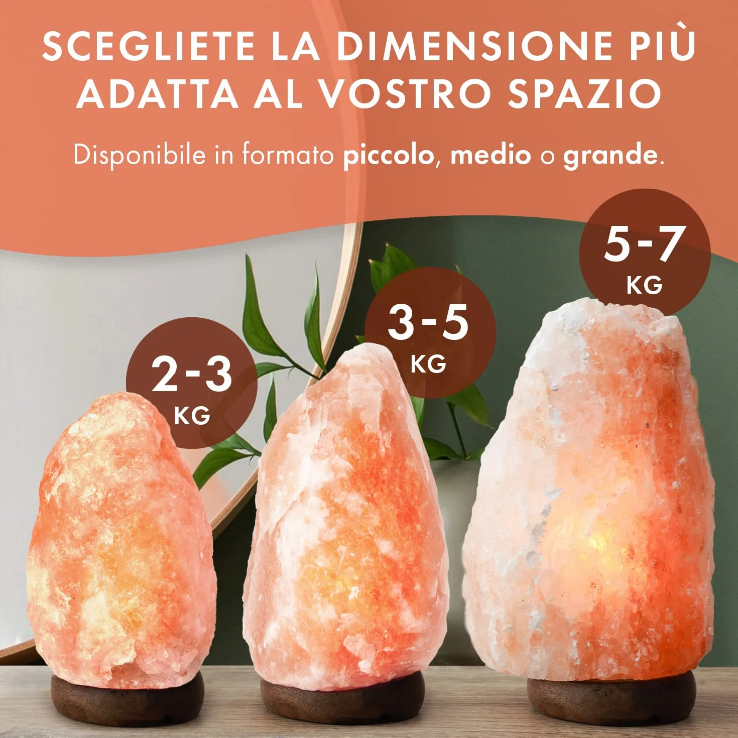 the body source Lampada di Sale Himalayano (3-5 kg) con Varialuce, Completamente Naturale e Realizzata a Mano con Base in Legno