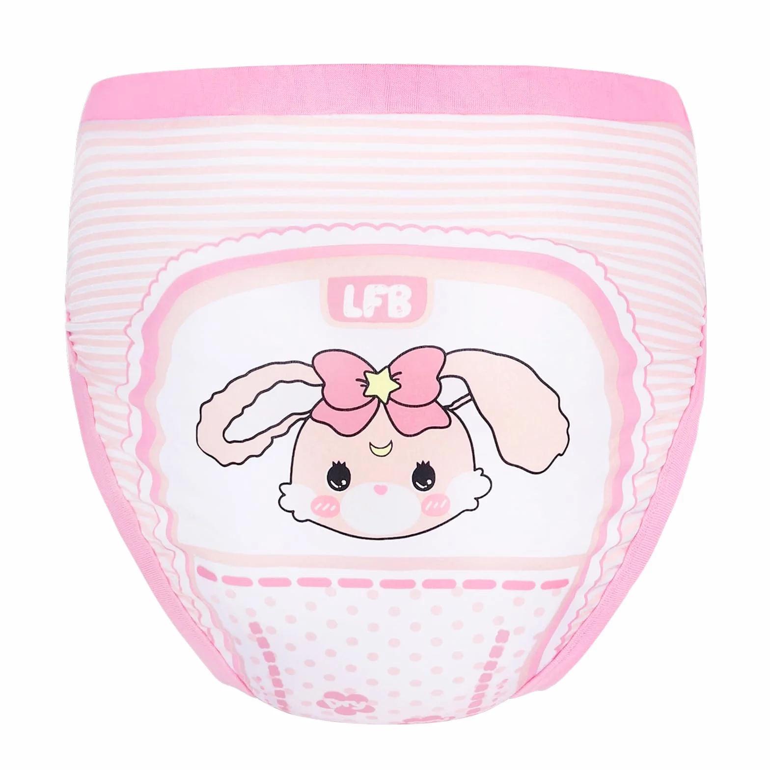 LittleForBig Mutandine Addestramento Adulti Cotone Morbido - Comode Lavabili Riutilizzabili Baby Usagi Rosa S