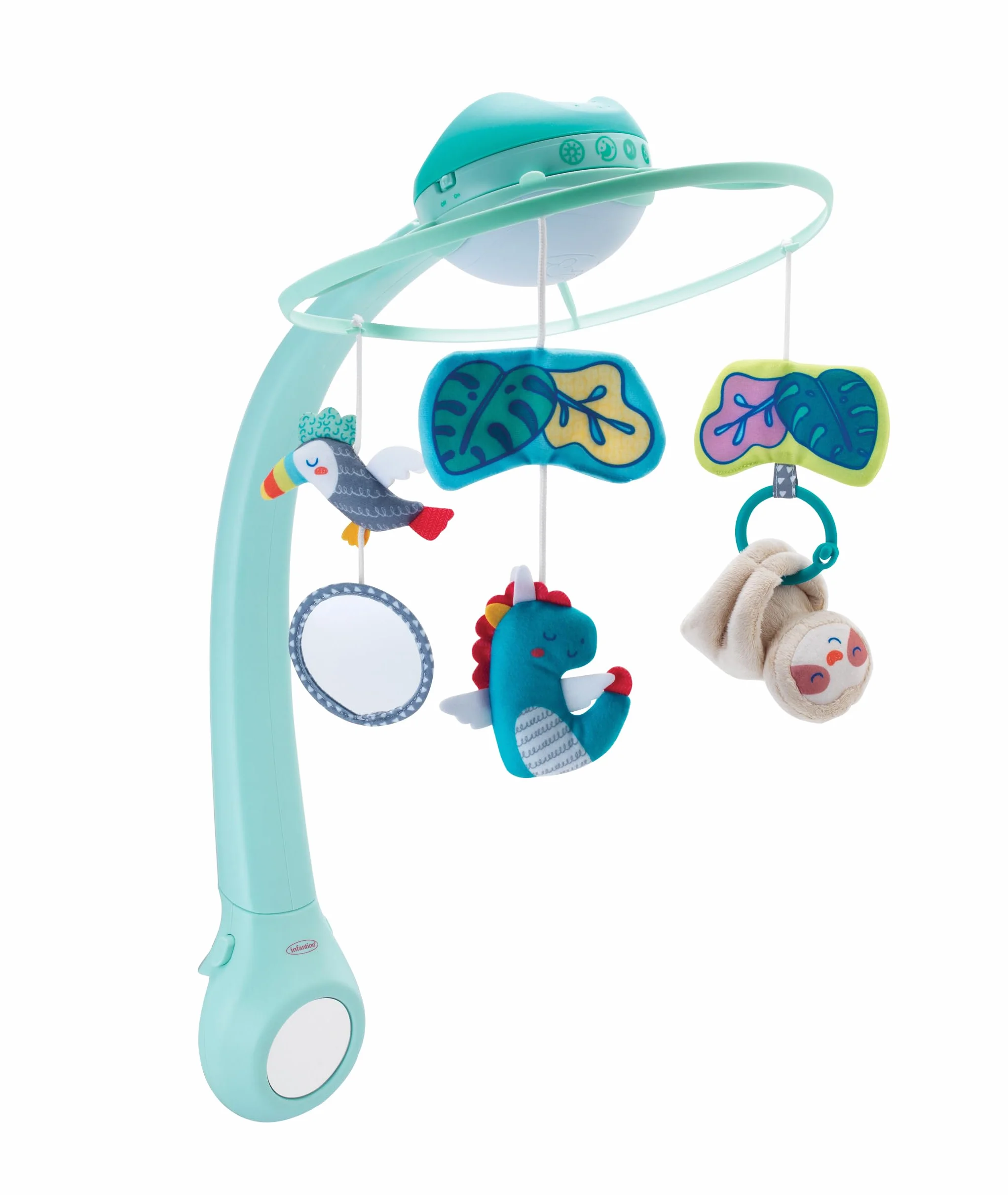 Infantino Giostrina Musicale Proiettore 3-in-1 Convertibile, Luce Notturna, Neonato, 6 Melodie, 4 Suoni, Azurro