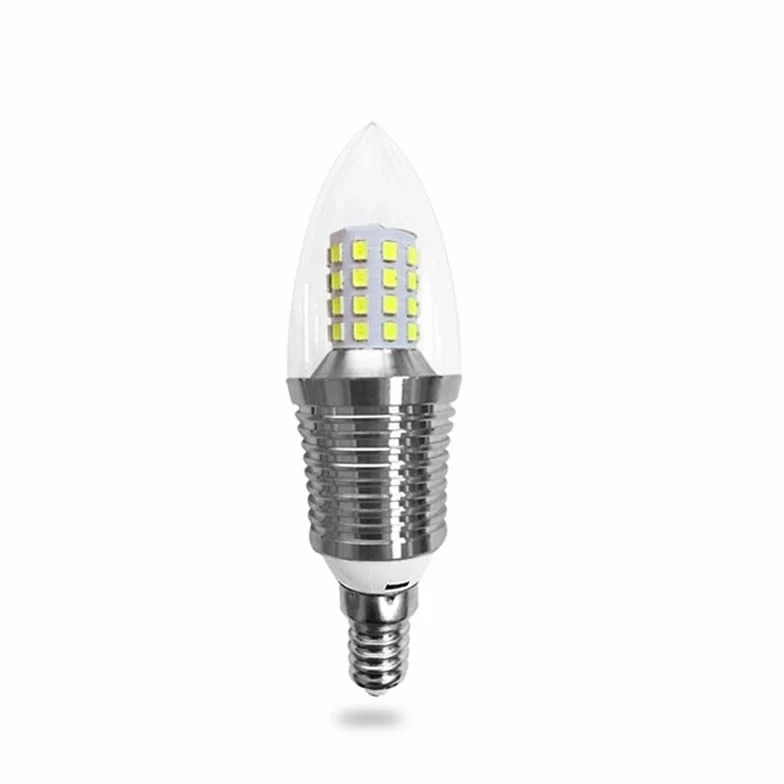 Luce di casa lampadina della candela di 20pcs/lot LED dorata/argento E14 sorgente luminosa del lampadario a bracci di cristallo della luce del cereale della vite(Tri-colour,E14 Silver 9W)