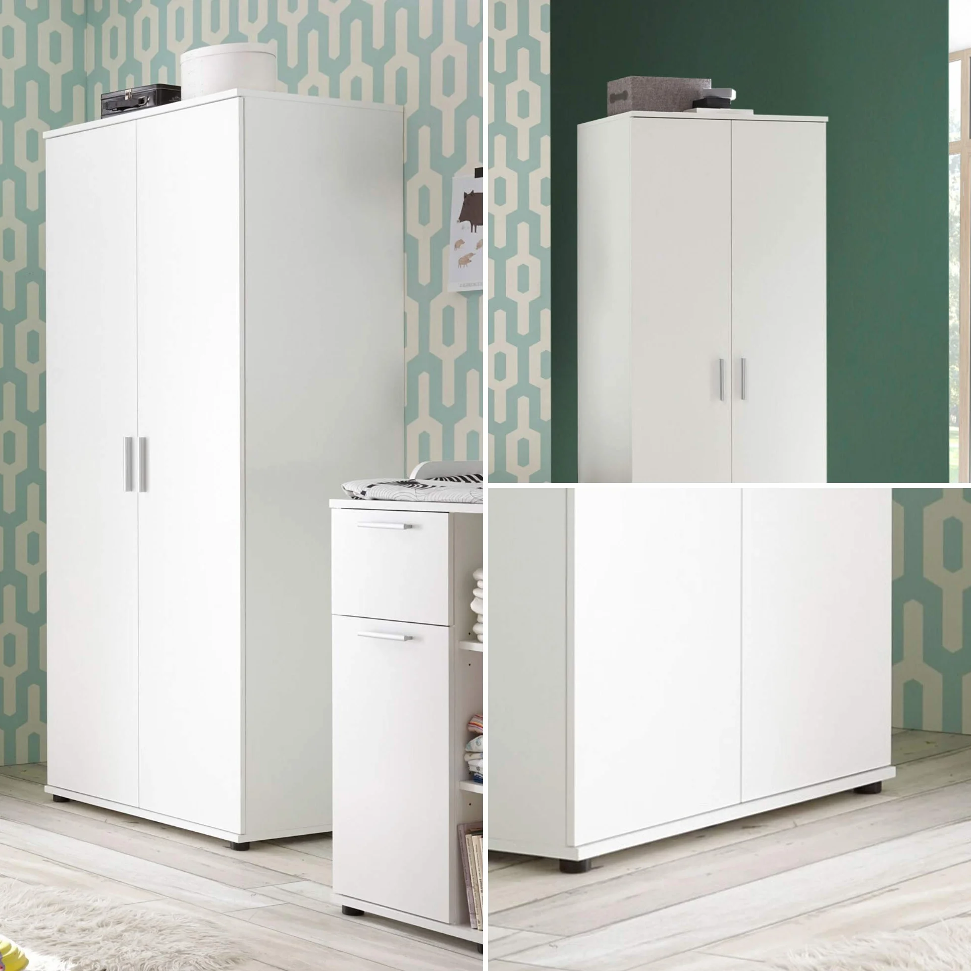 Stella Trading Bibo Armadio bianco 90x191x55 cm