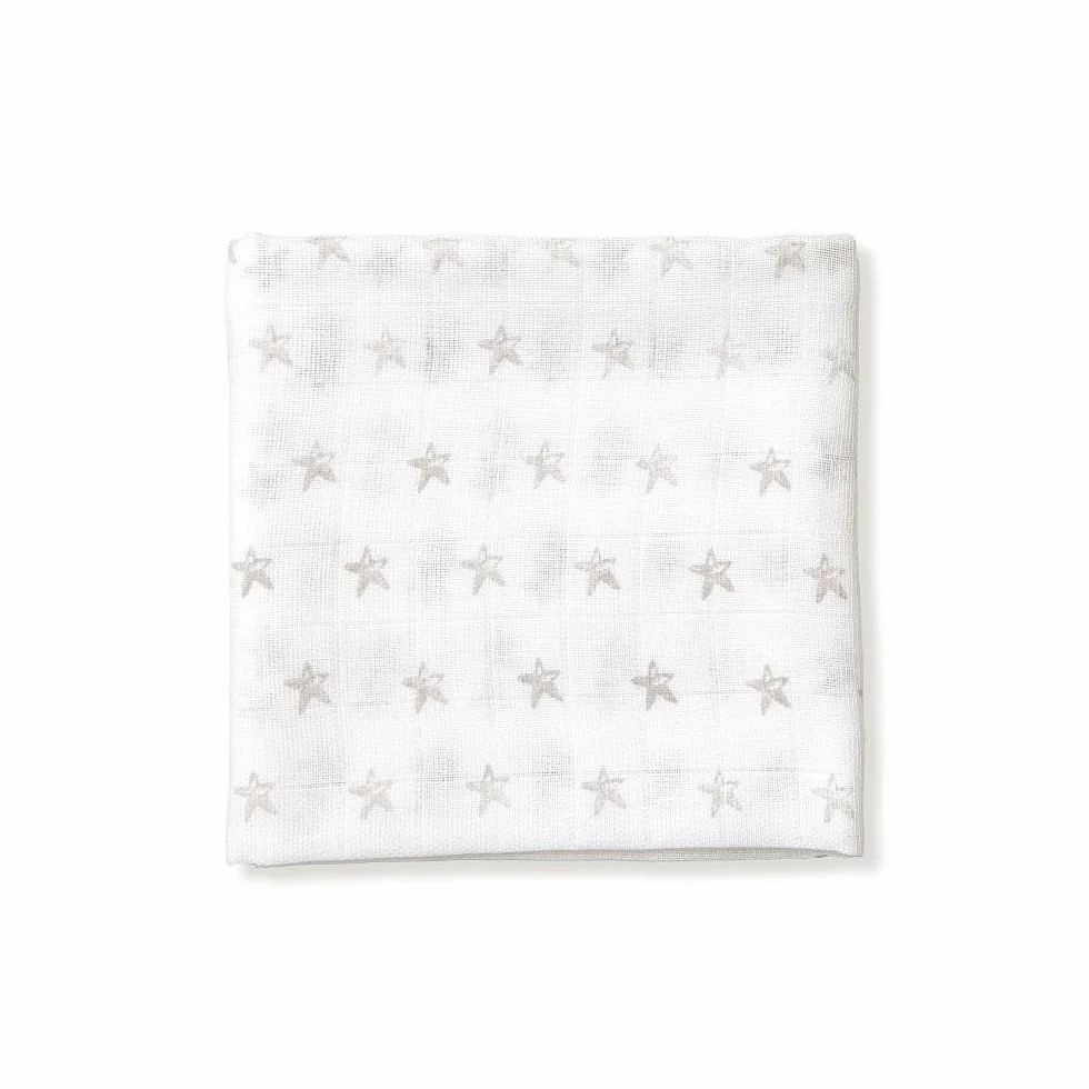 Interbaby Mussola Di Cotone Neonato Con Stampe Grigie 200 g