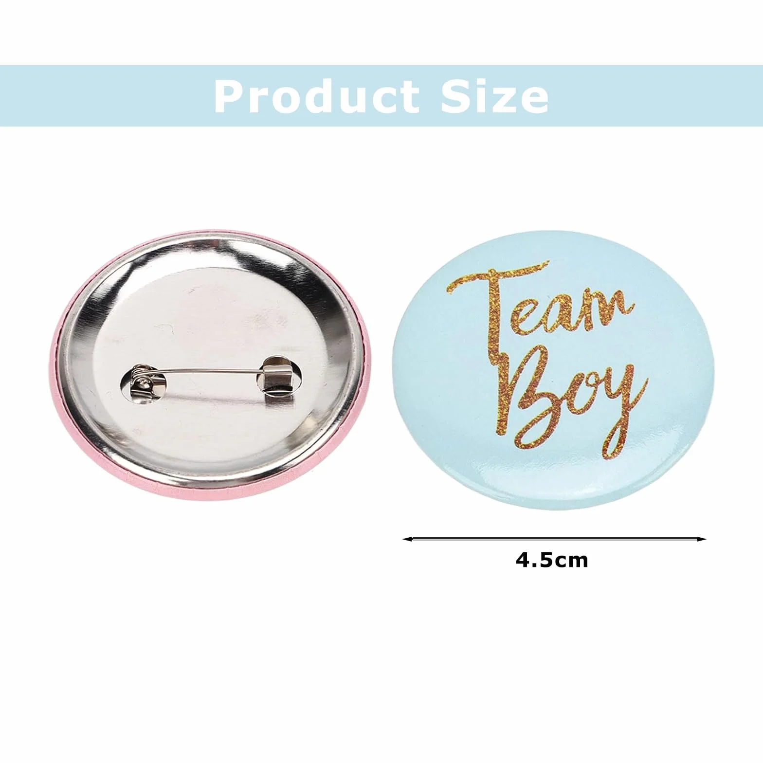 Spille Gender Reveal Party Pulsanti Rivelazione Genere Bottoni Baby Shower 24 Pezzi