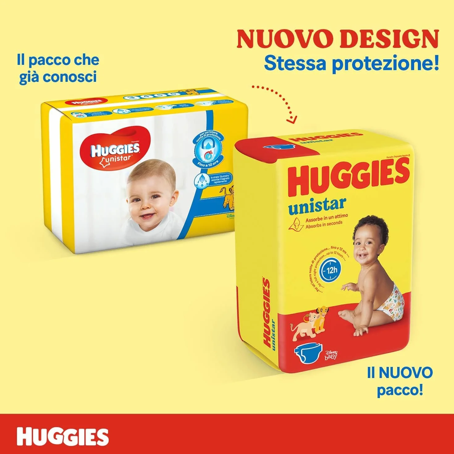 Huggies Unistar Pannolini Taglia 6 (15-30 Kg) Design Disney 72 Pz