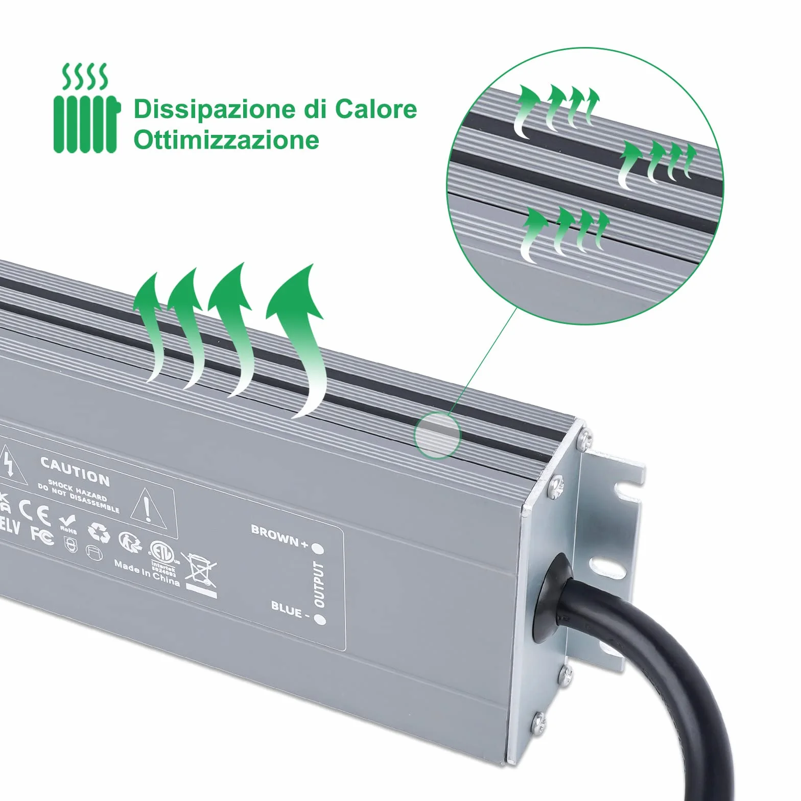 REYLAX Trasformatore LED 12V 150W Alimentatore 12.5A Impermeabile IP67 Driver LED AC 100-260V a DC 12V Trasformatori da Esterno Adattatore Led a Tensione Costante Power Supply Bassa Tensione
