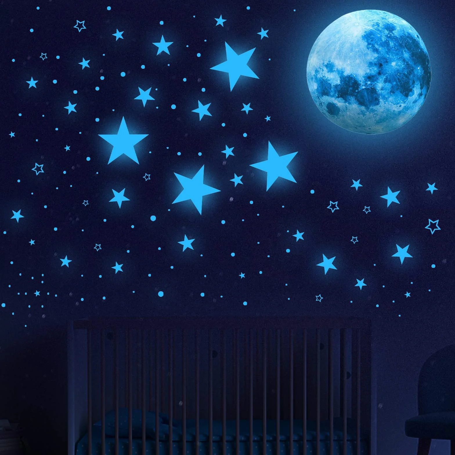 Stelle Fluorescenti Adesive Soffitto Luminoso Adesivi Muro 498PCS Decorazioni Cameretta