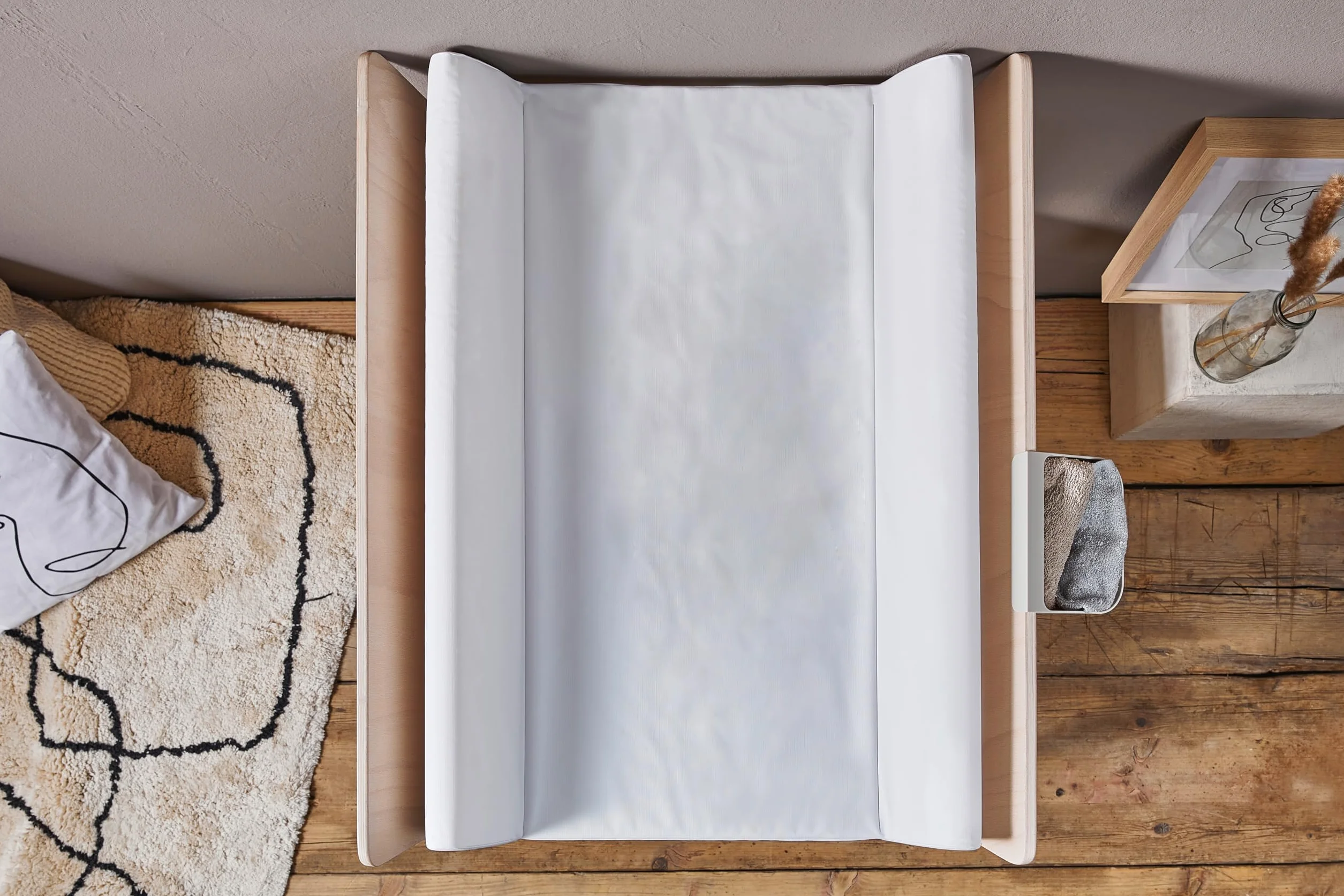 Rotho Babydesign Materassino fasciatoio con bordo rialzato 70x50x10cm Bianco