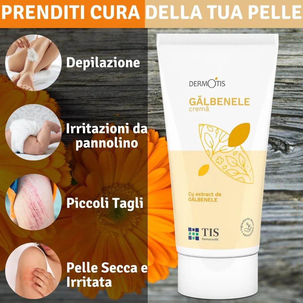TIS Crema Calendula 100ml Lenitiva Eritemi Scottature Arrossamenti Dermatiti Punture Insetti Ustioni Irritazioni