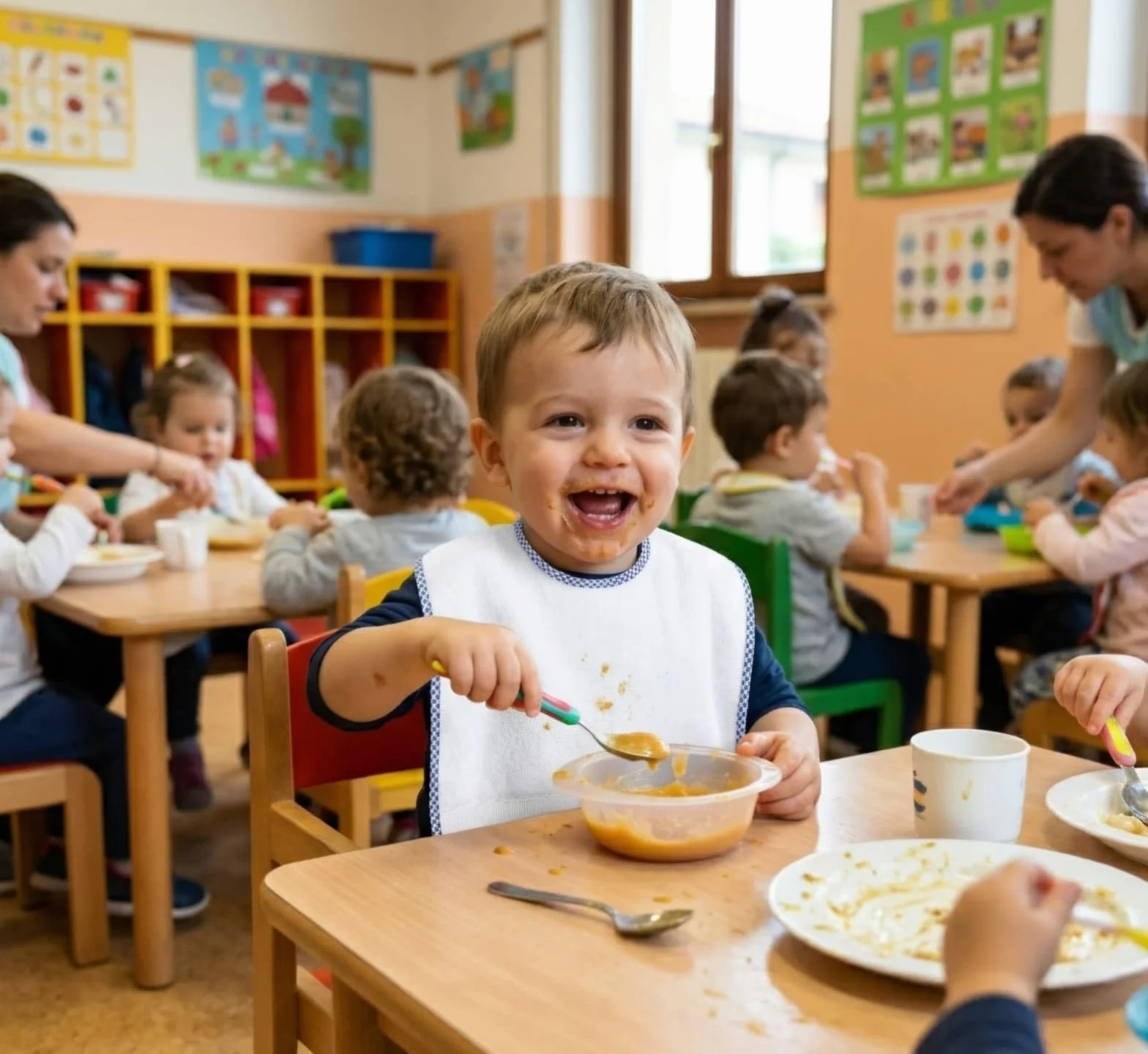 Bavaglini tela aida da ricamare asilo elastico spugna cotone bambini prodotti in Italia