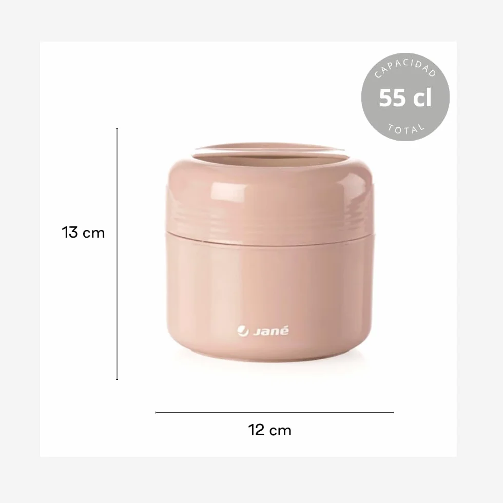 Jané Termos Bambini 550 ml Mantiene Caldo Freddo 4h Microonde Congelatore Senza BPA Rosa