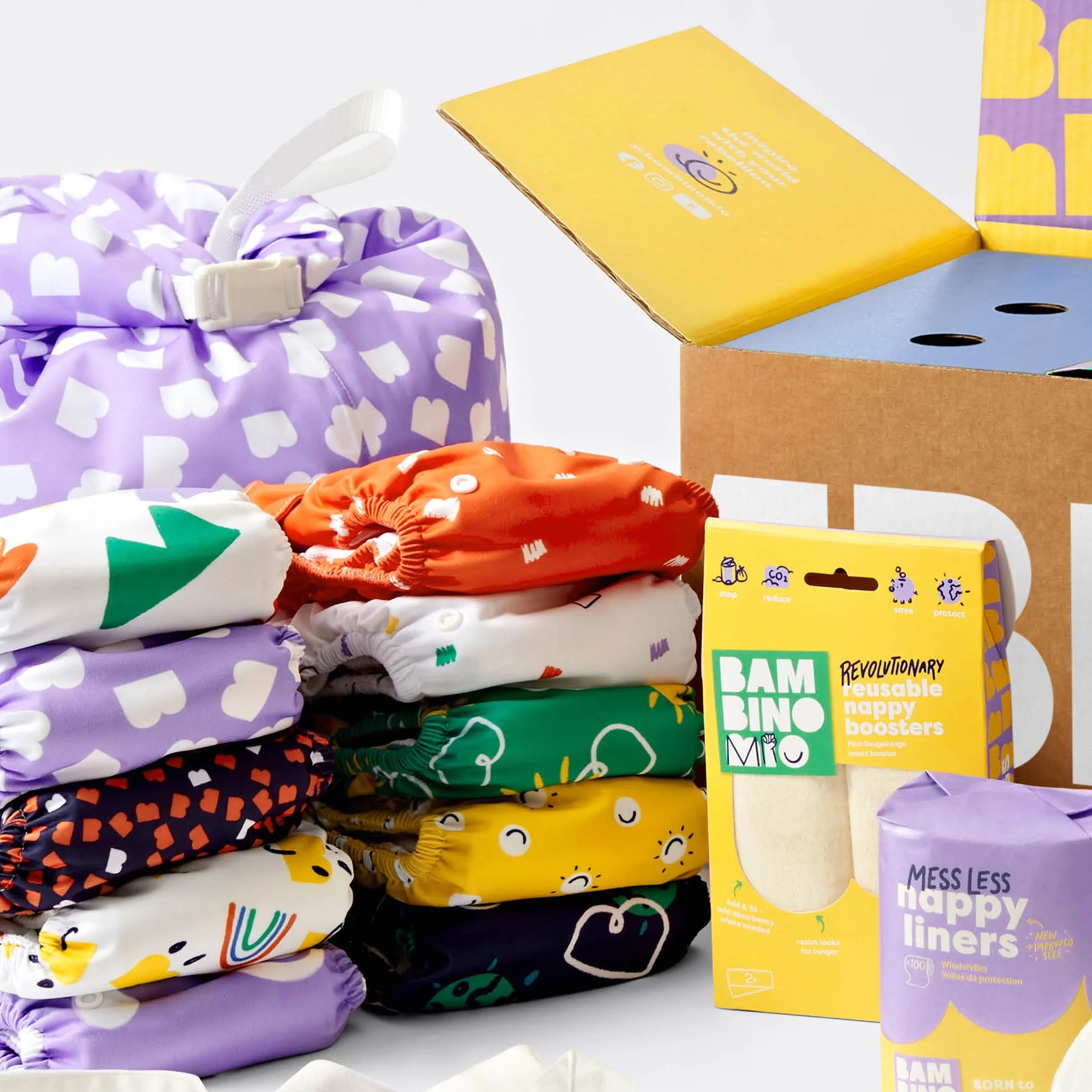 Bambino Mio Stay at Home Borsa per il Bucato Impermeabile Grande per Pannolini