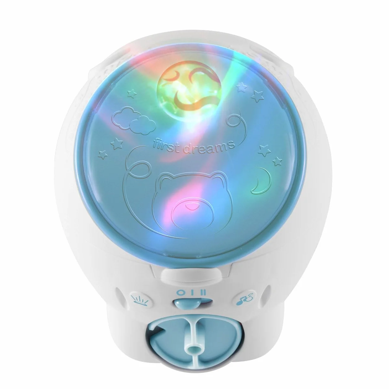 Chicco First Dreams Proiettore Orso Polare 2in1 da Culla e Comodino, Luce Notturna per Bambini, Musica Classica e Suoni Natura, Neonato 0+ Blu