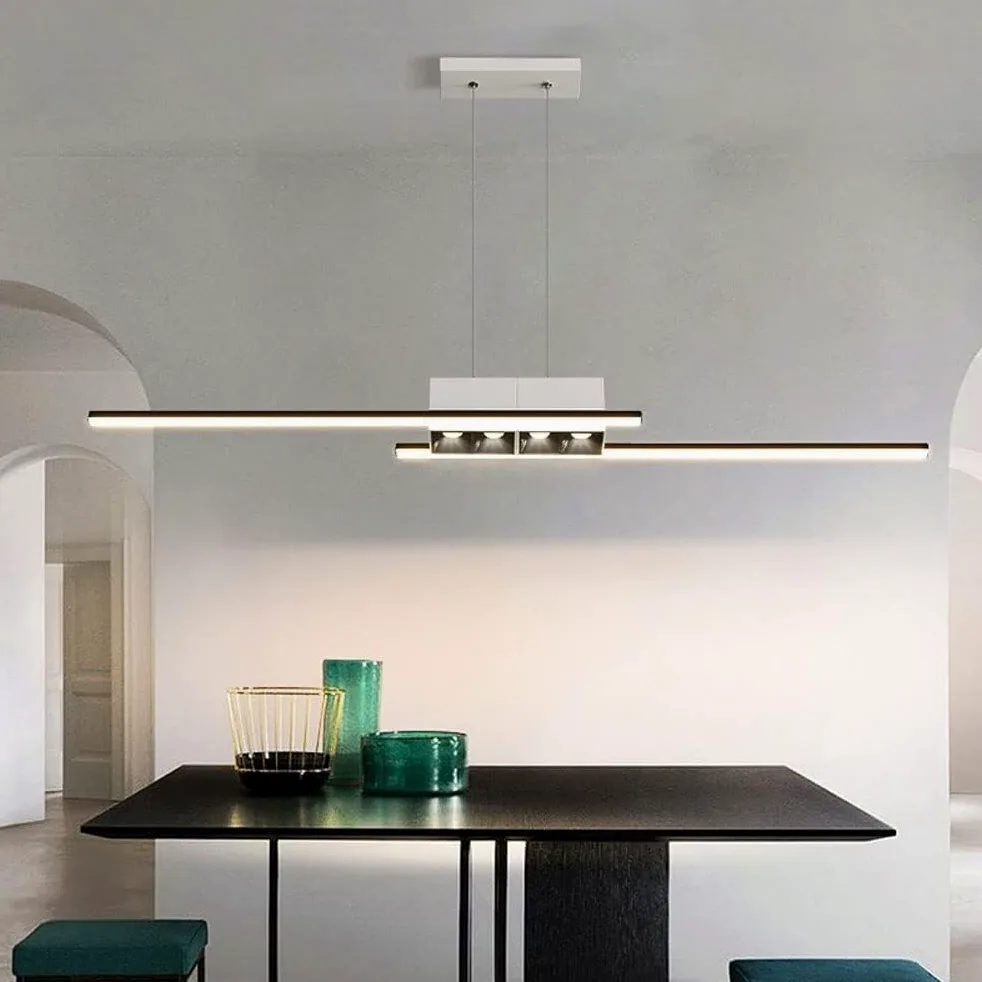 Faretti a Sospensione a LED per Isola Cucina, Lampada da Tavolo da Pranzo lineare Minimalista, Moderne lampade a Sospensione a Strisce per bancone per la Colazione in Soggiorno