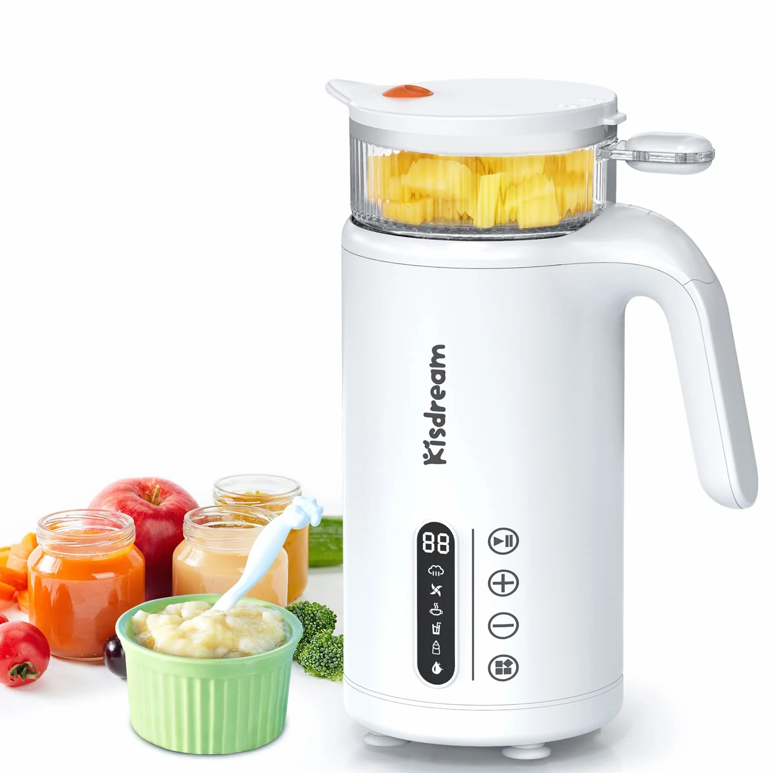 Cuocipappa Mixer Multifunzione 6-in-1 per Bébé - Vapore, Mixer, Latte Caldo, Zuppa, Succo