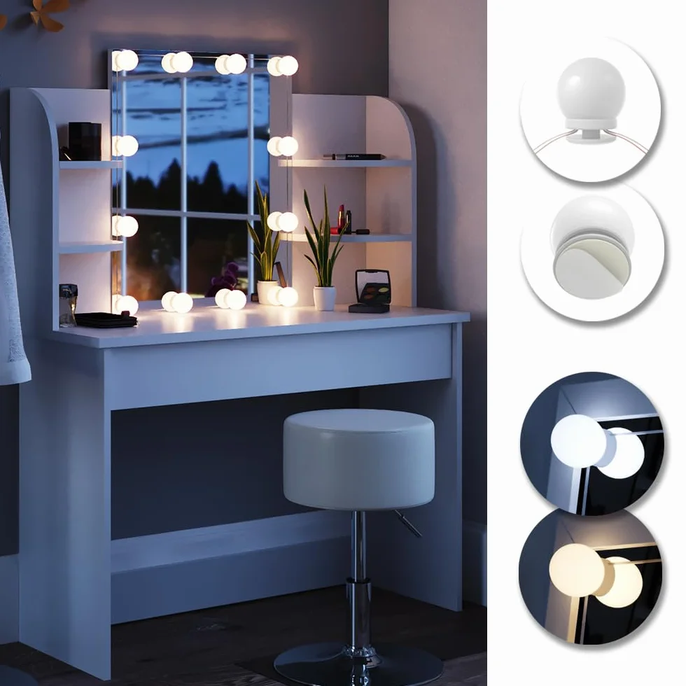 Vicco Illuminazione della toeletta, Bianco, 400 cm