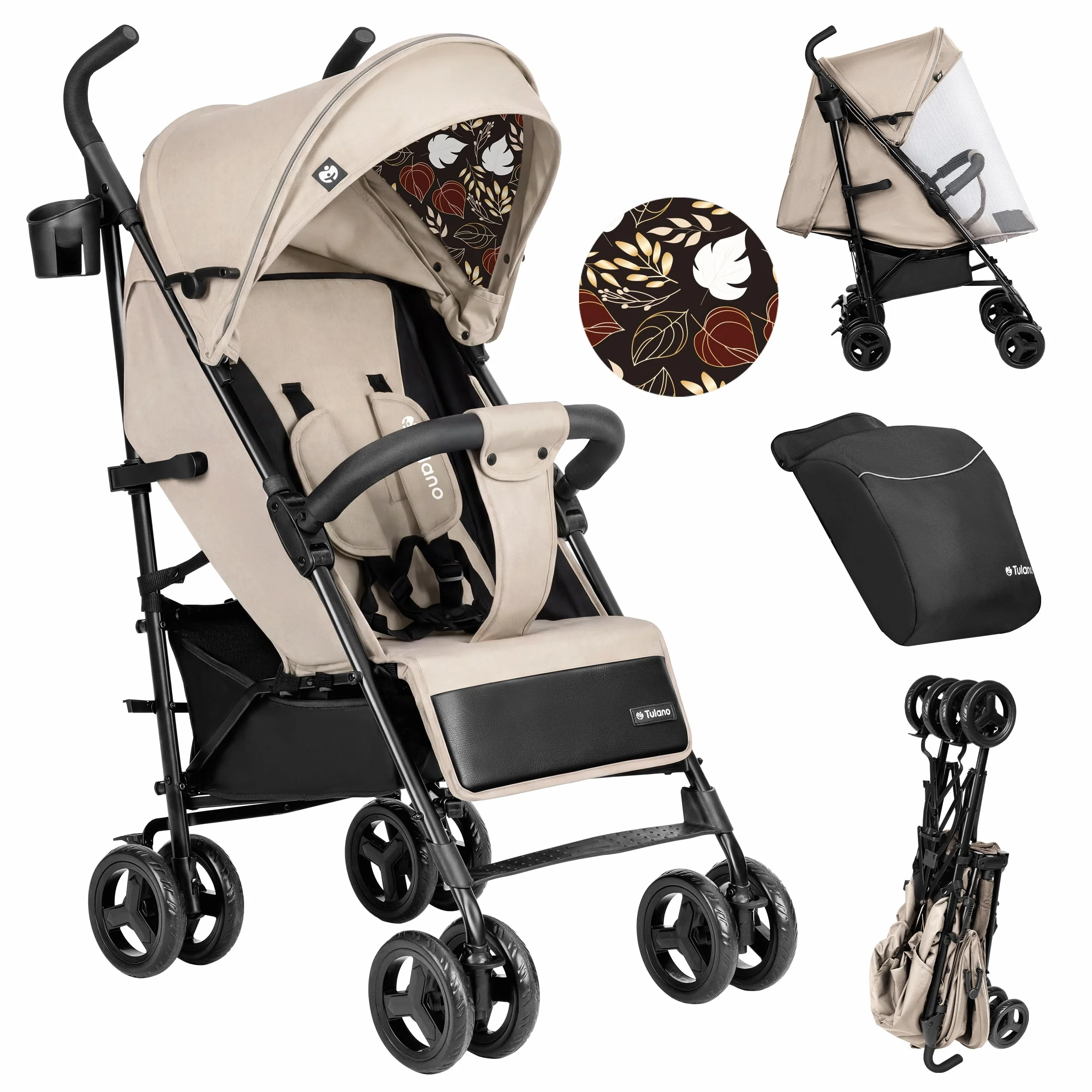 Tulano Davos 35 Passeggino Leggero da Viaggio Ultraleggero Compatto Aereo Chiusura Rapida Cappottina XXL Ruote Ammortizzate 22 kg
