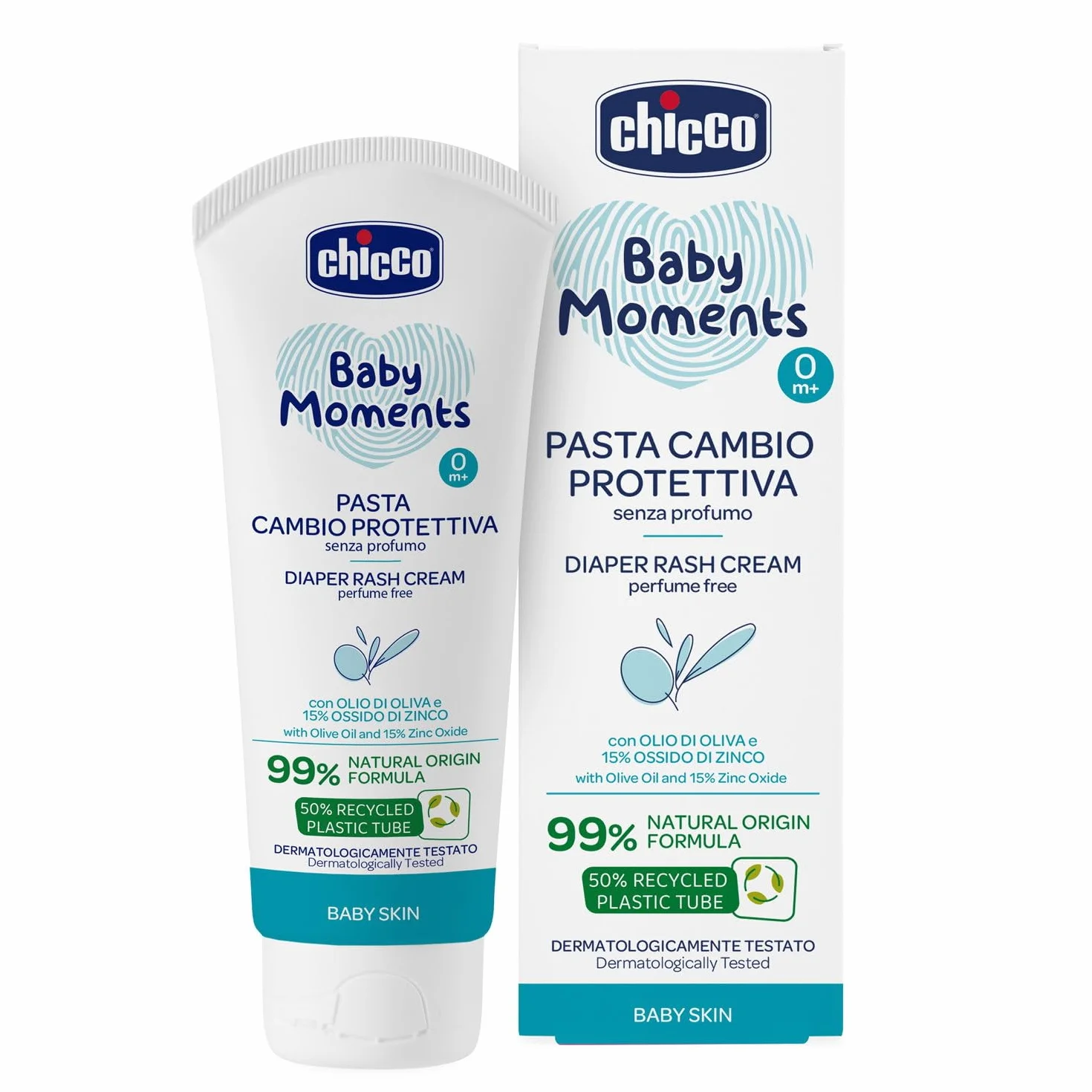 Chicco Baby Moments Pasta Cambio Protettiva, Pasta Cambio Pannolino, Ossido di Zinco, Formula Delicata, 100 ml
