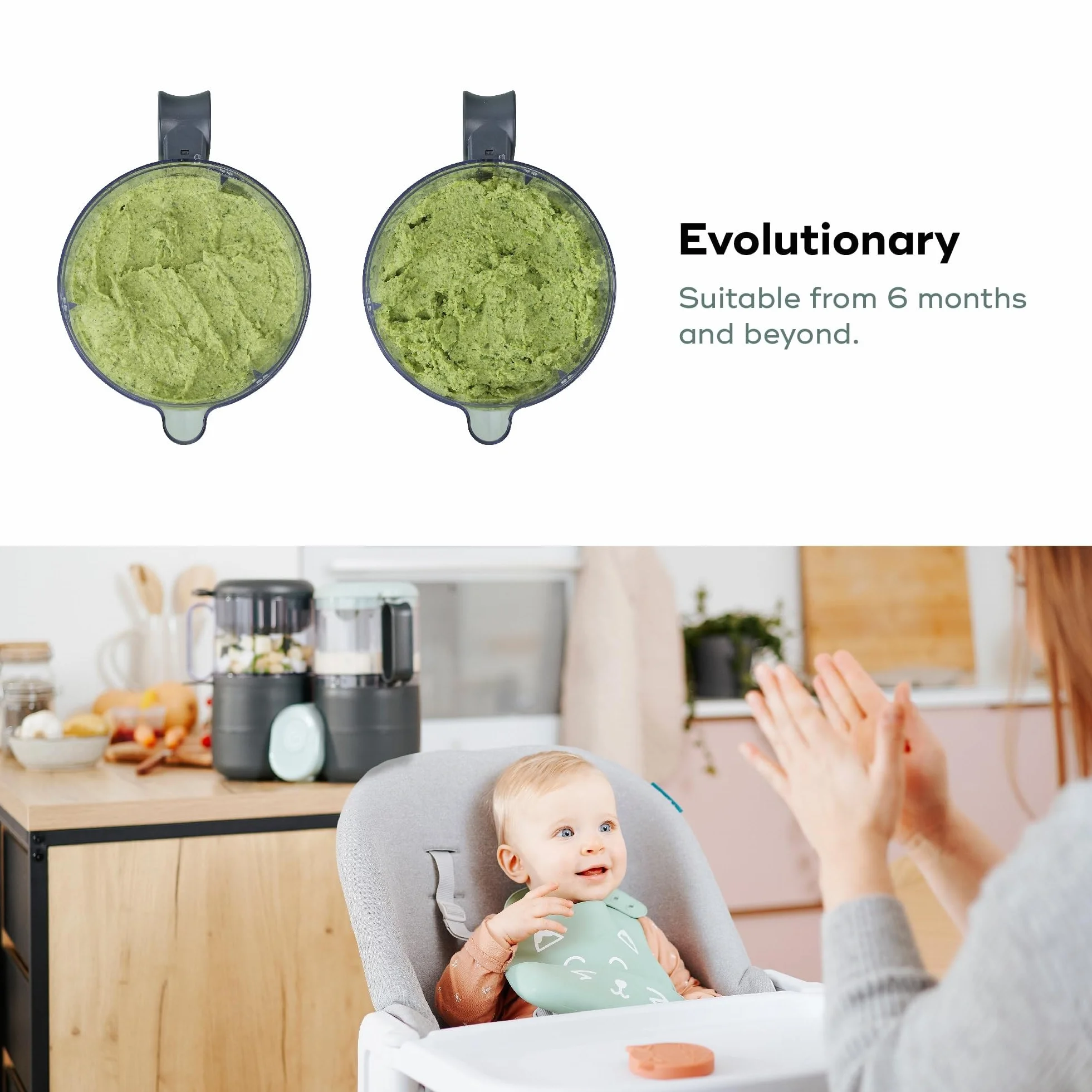 Babymoov Nutribaby One 4 in 1 Baby Food Maker, frullatore e vaporizzatore per alimenti per bambini