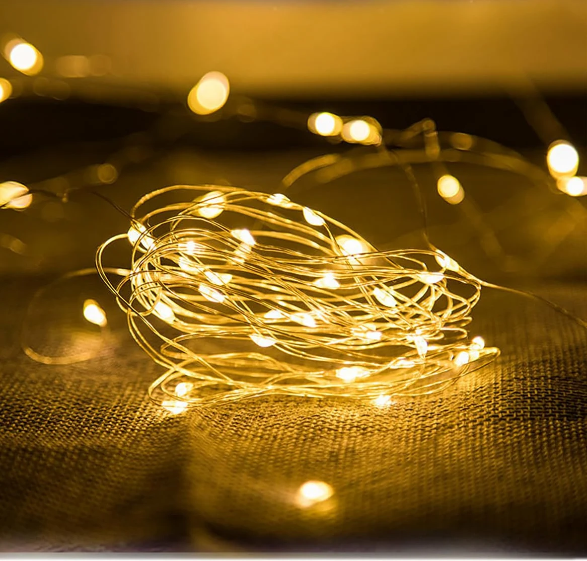 Sokelinn-six Stringa luminosa con 20 LED, alimentata tramite USB, per scrivania, ufficio, albero di Natale, decorazione per feste (Warm, 12)