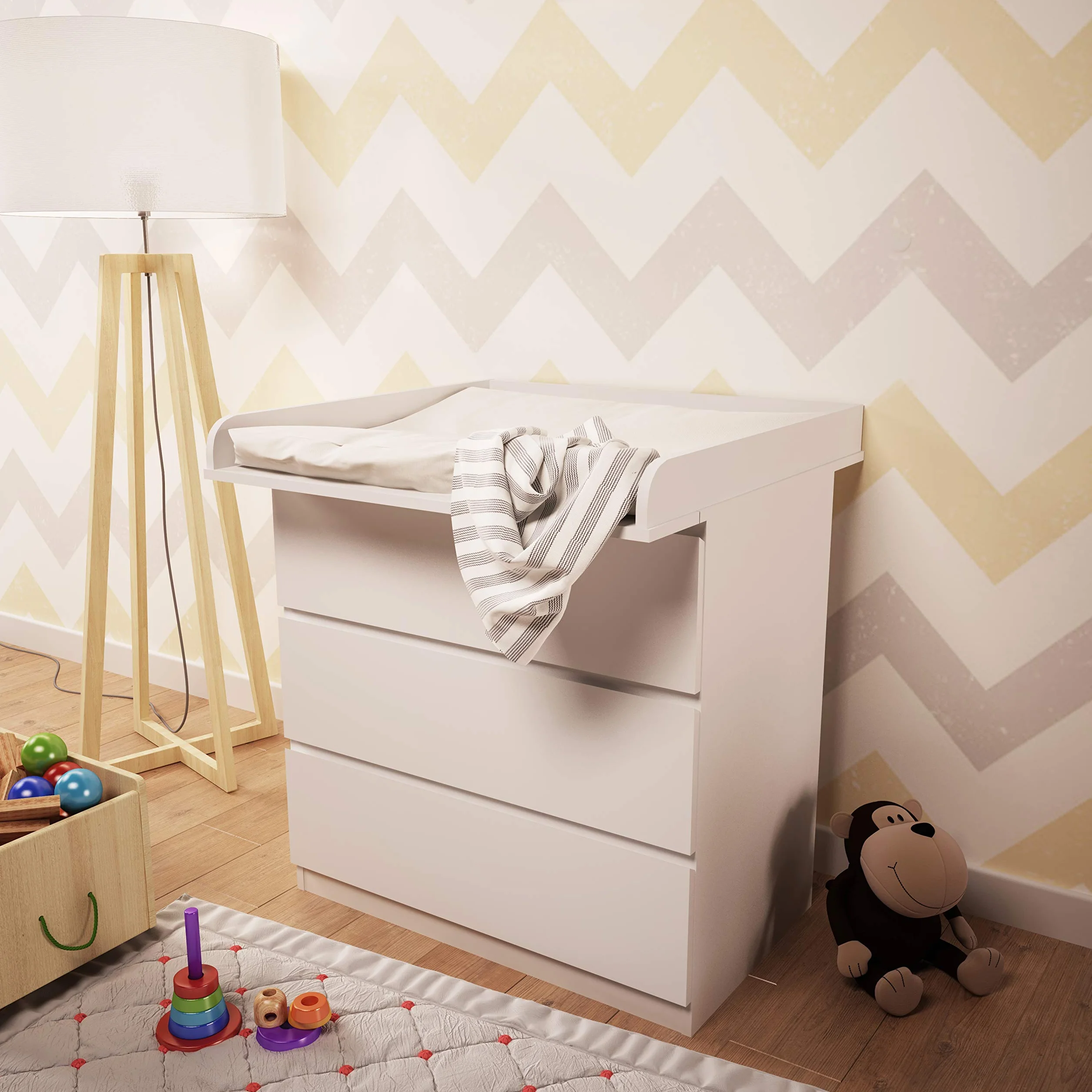 Fasciatoio in legno laminato bianco per cassettiera IKEA Malm 79x9,6x76,3cm