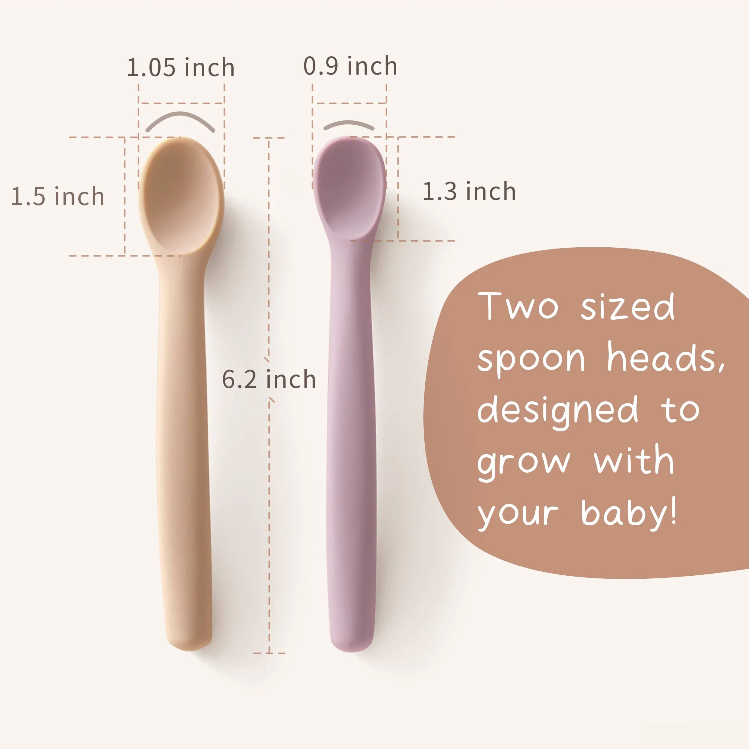 Moonkie Cucchiaino Silicone Neonato 4 Pezzi Posate Svezzamento Cucchiaio Morbido Prima Fase Autoalimentazione