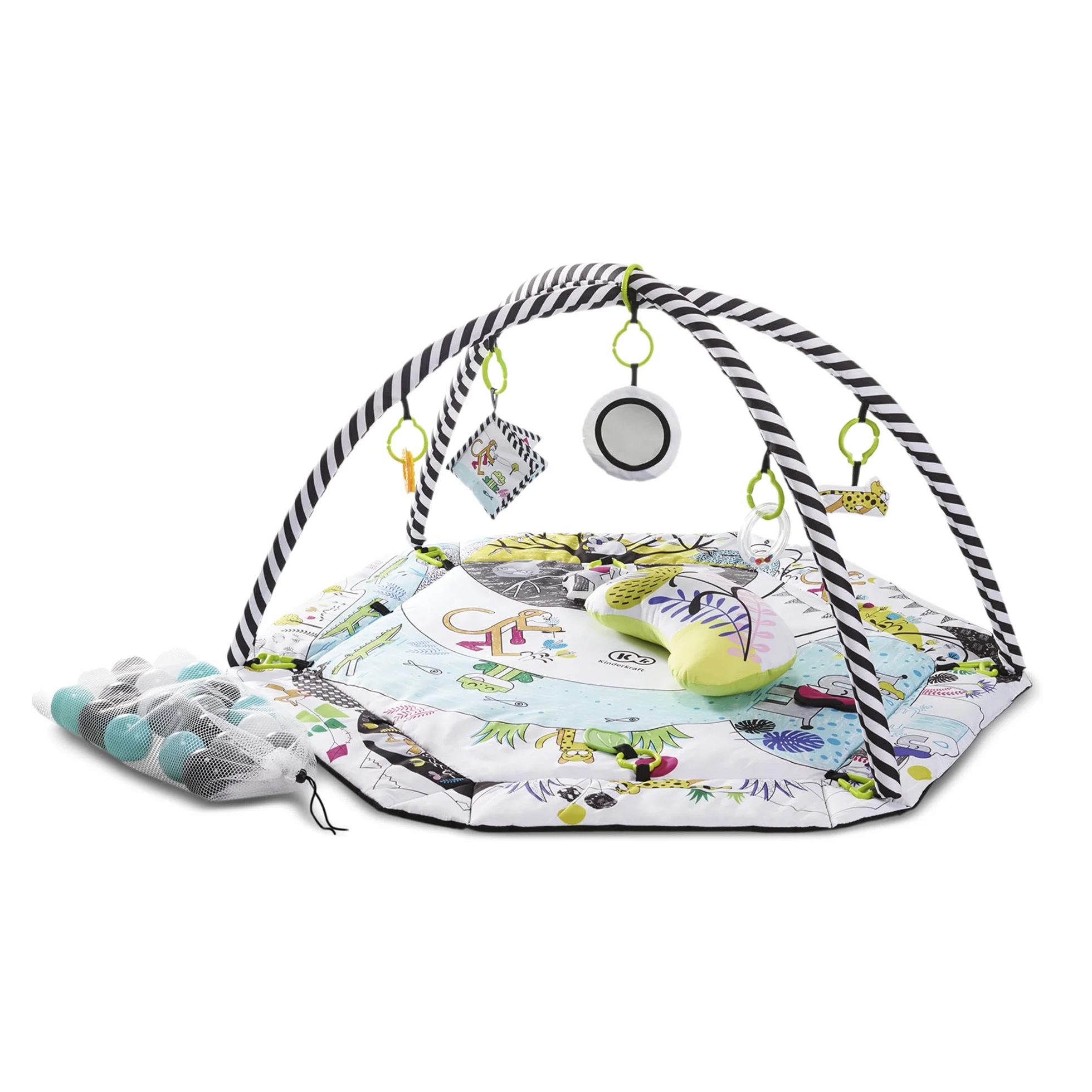 Kinderkraft Palestrina Interattiva SMARTPLAY, Morbido Tappetino Educativo con Archi Giocattoli per Bambini Neonati