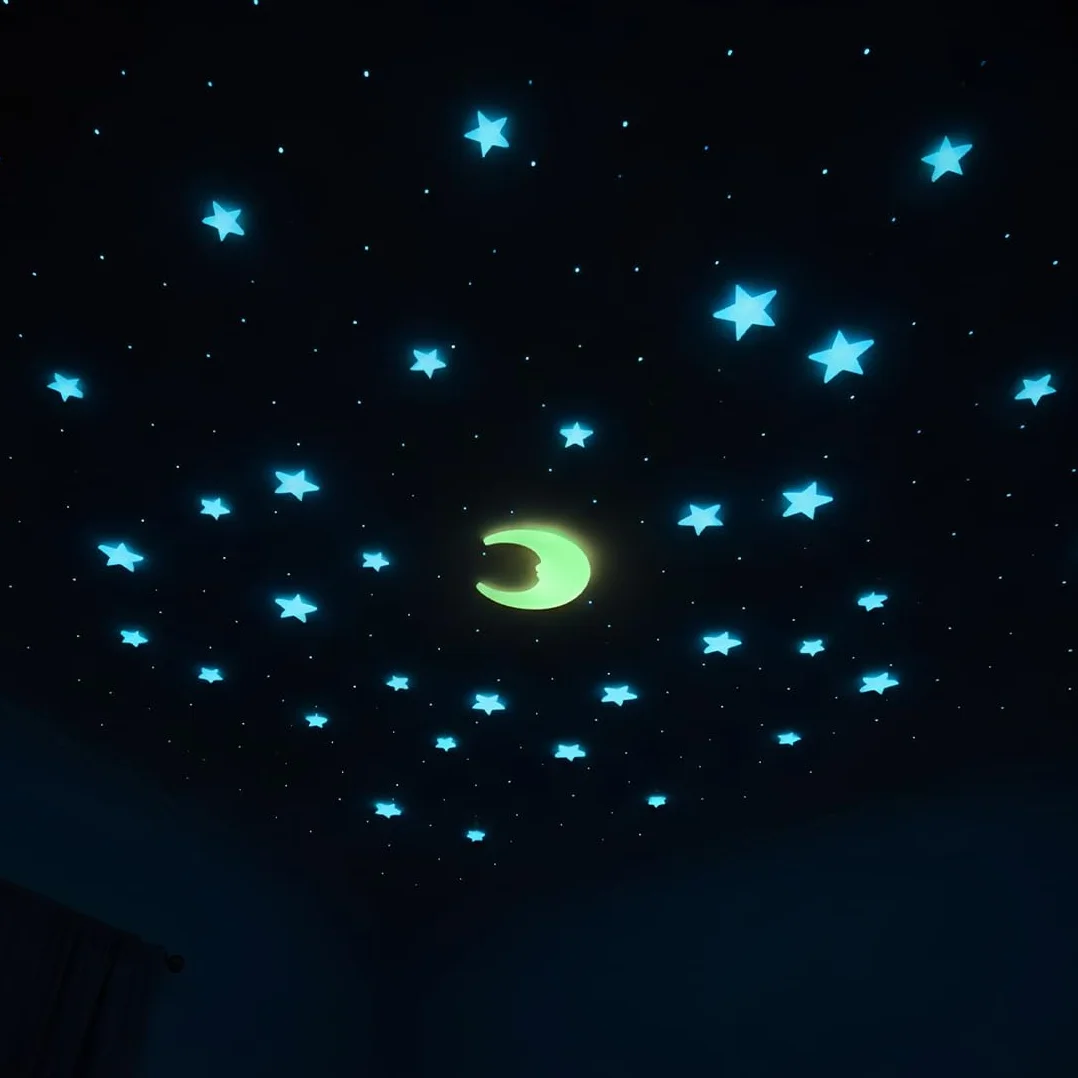 Stelle Luminose Adesivi da Parete 3D 103 Pezzi Cameretta Bambini Cielo Stellato