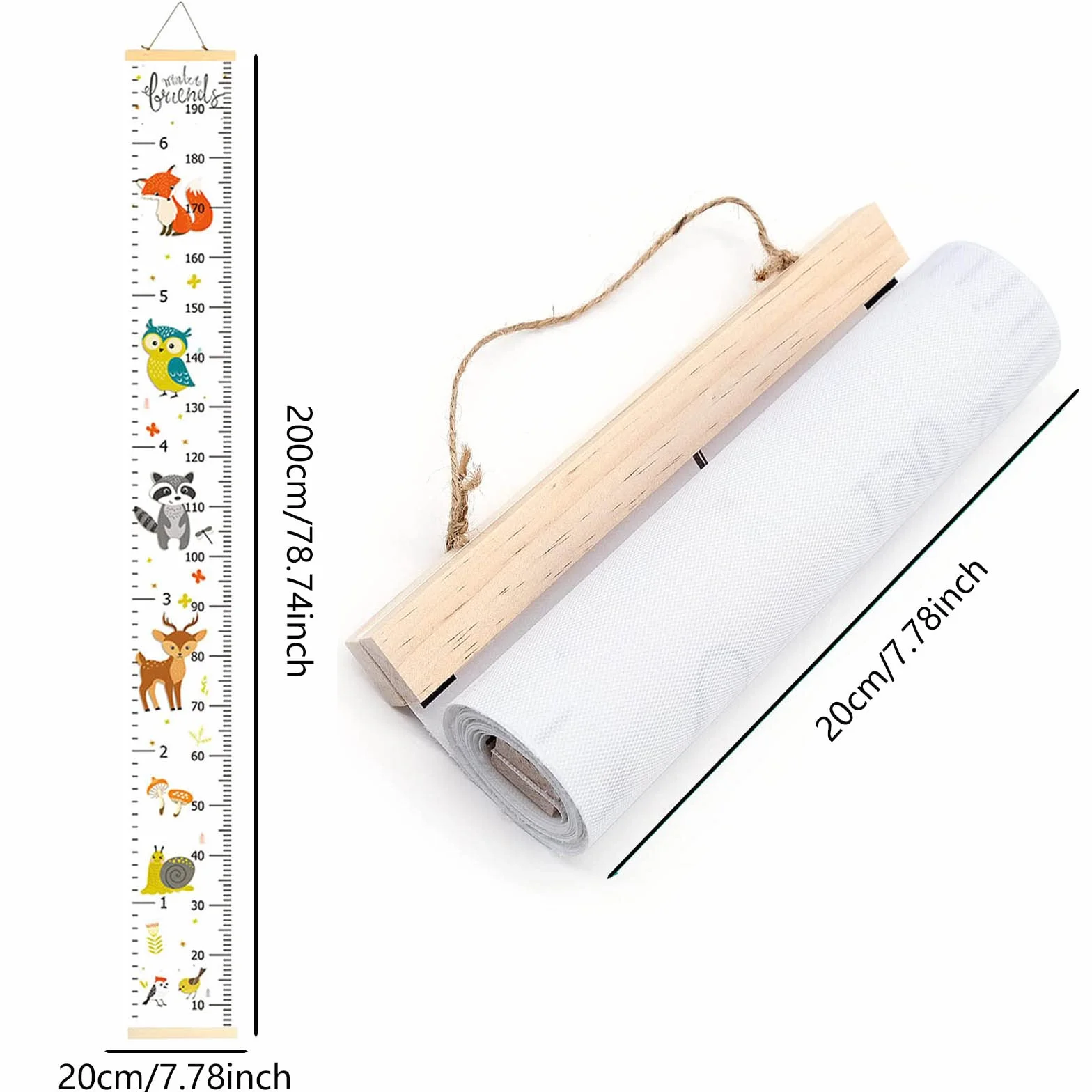 Asta di Altezza per Bambini Grafico Crescita Misurazione Tela Metro Parete Righello 200cm x 20cm