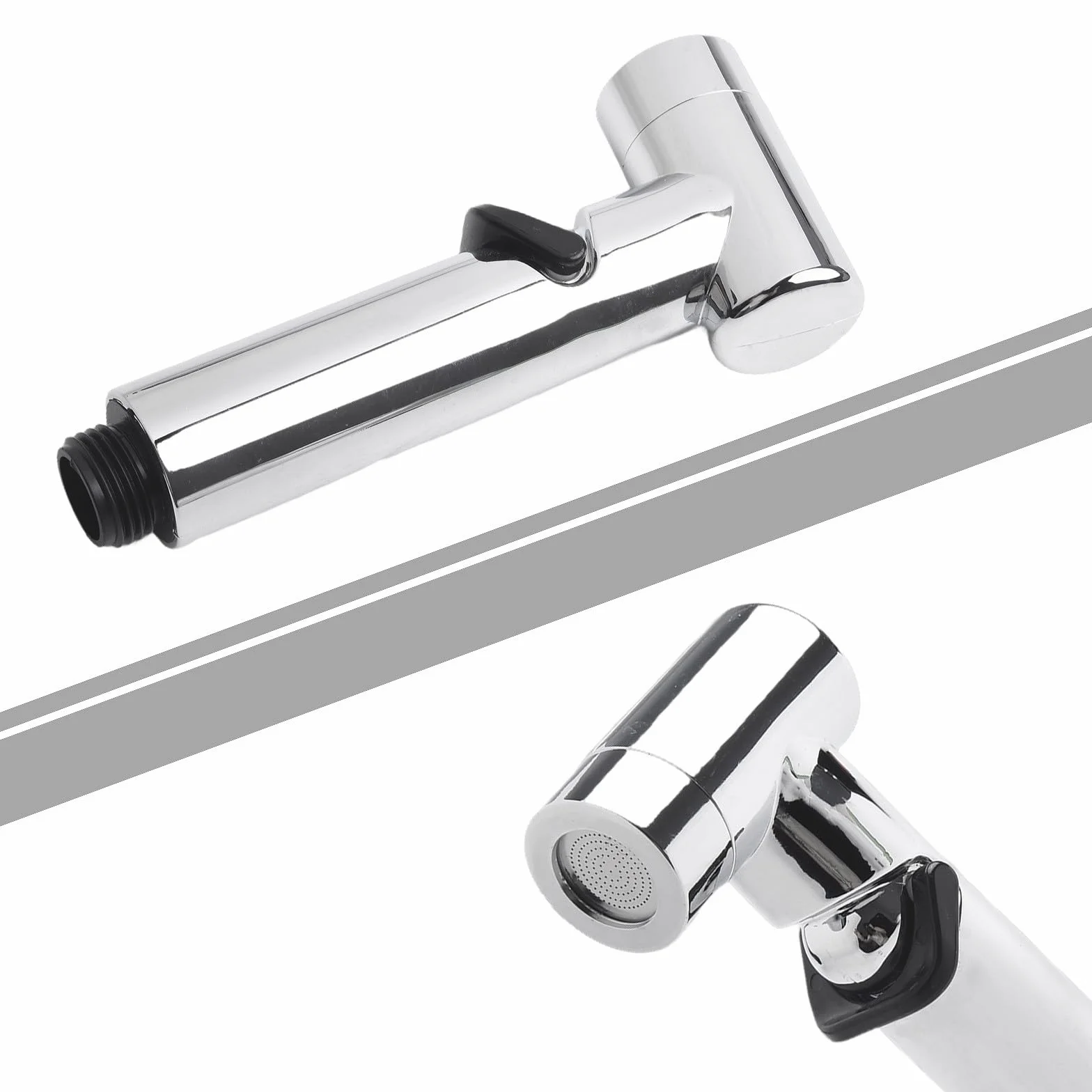 Spruzzatore portatile per bidet in ABS, soffione doccia con pressione regolabile, argento