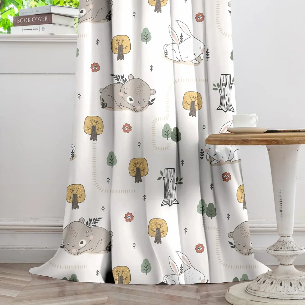 Tende per bambini a motivi animali oscuranti 2 pezzi 160 x 107 cm