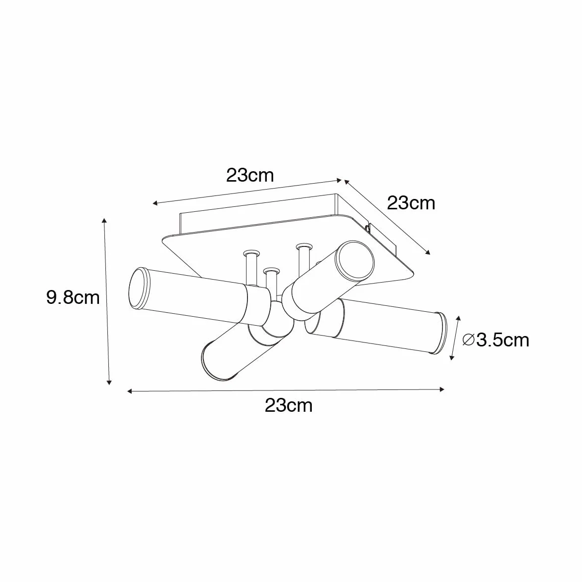 Qazqa bath - Lampada da soffitto Moderno - 4 luce - L 23 cm - Oro/Ottone - Moderno - Bagno