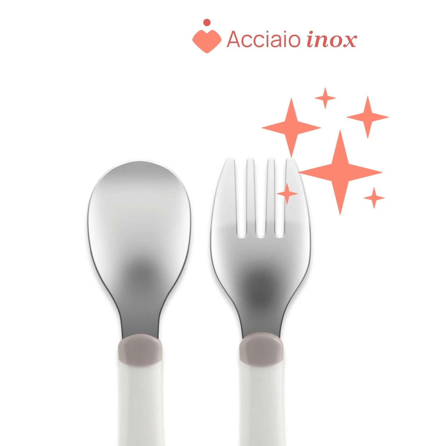 Chicco Posatine Inox Set Pappa 2 Pezzi 18M+ Acciaio Inossidabile