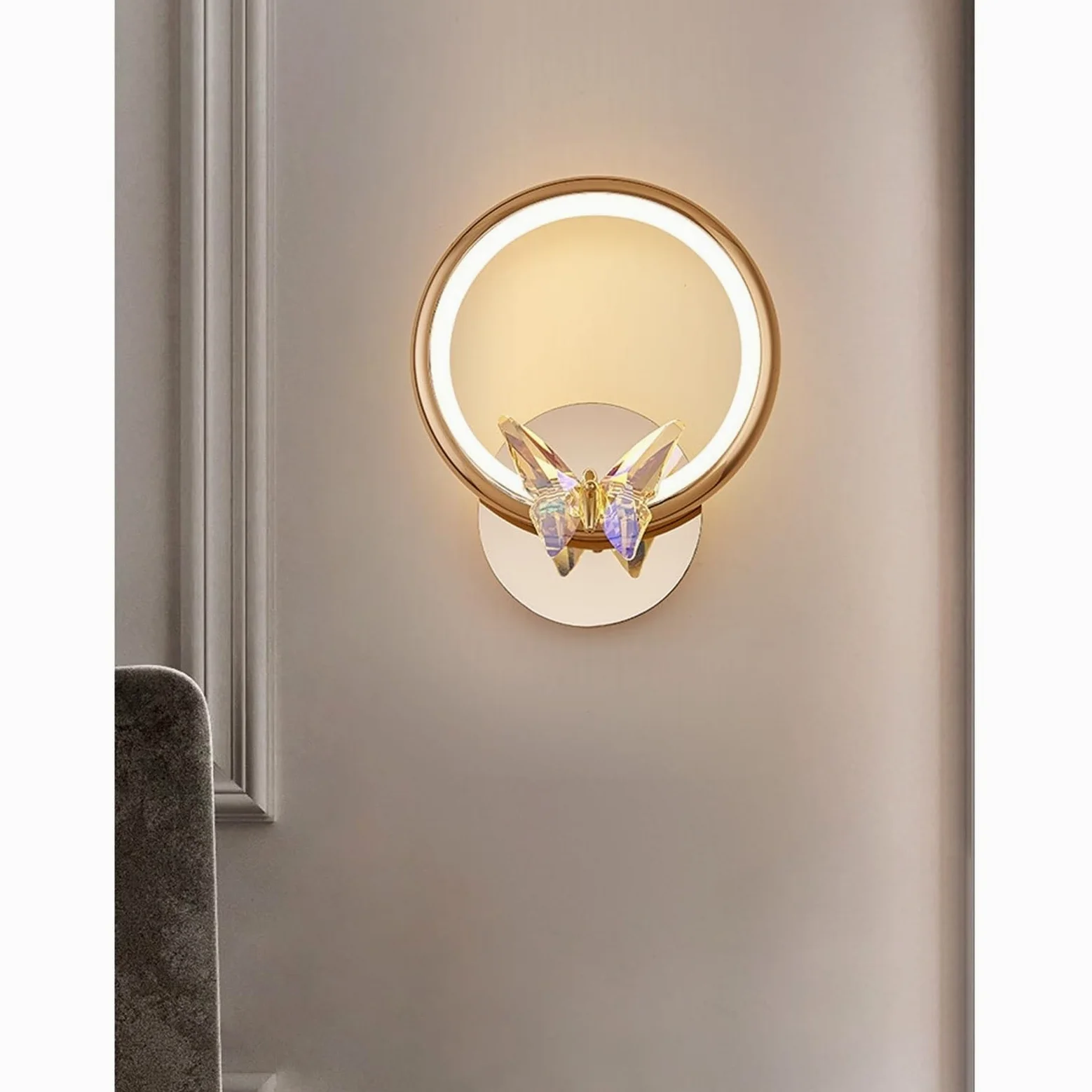 Decorazioni da parete Lampada da parete moderna con decorazione creativa a farfalla for i corridoi delle camere letto per la lettura