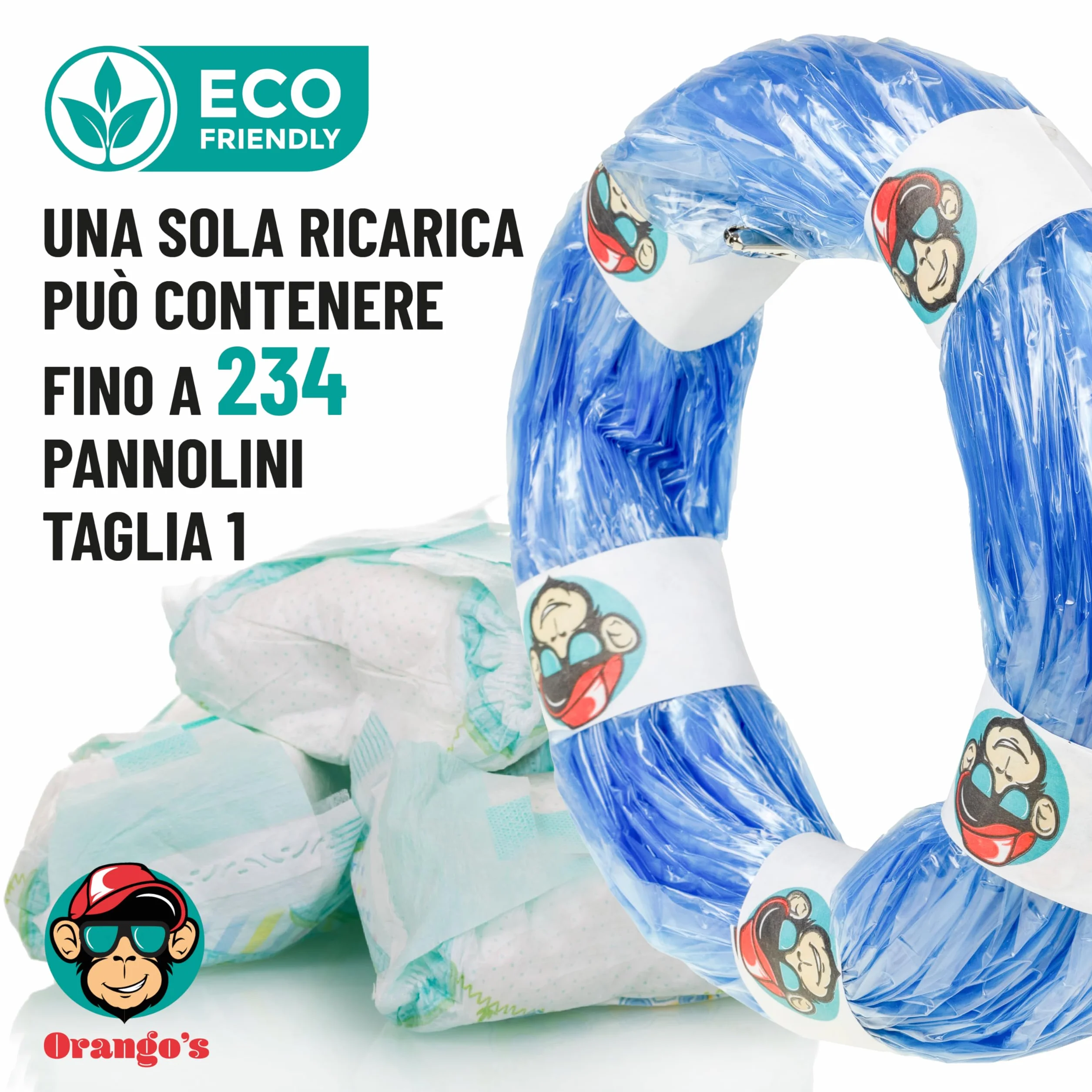Orango's 3 Ricarica MangiaPannolini Universali, 7 Strati Anti Odore