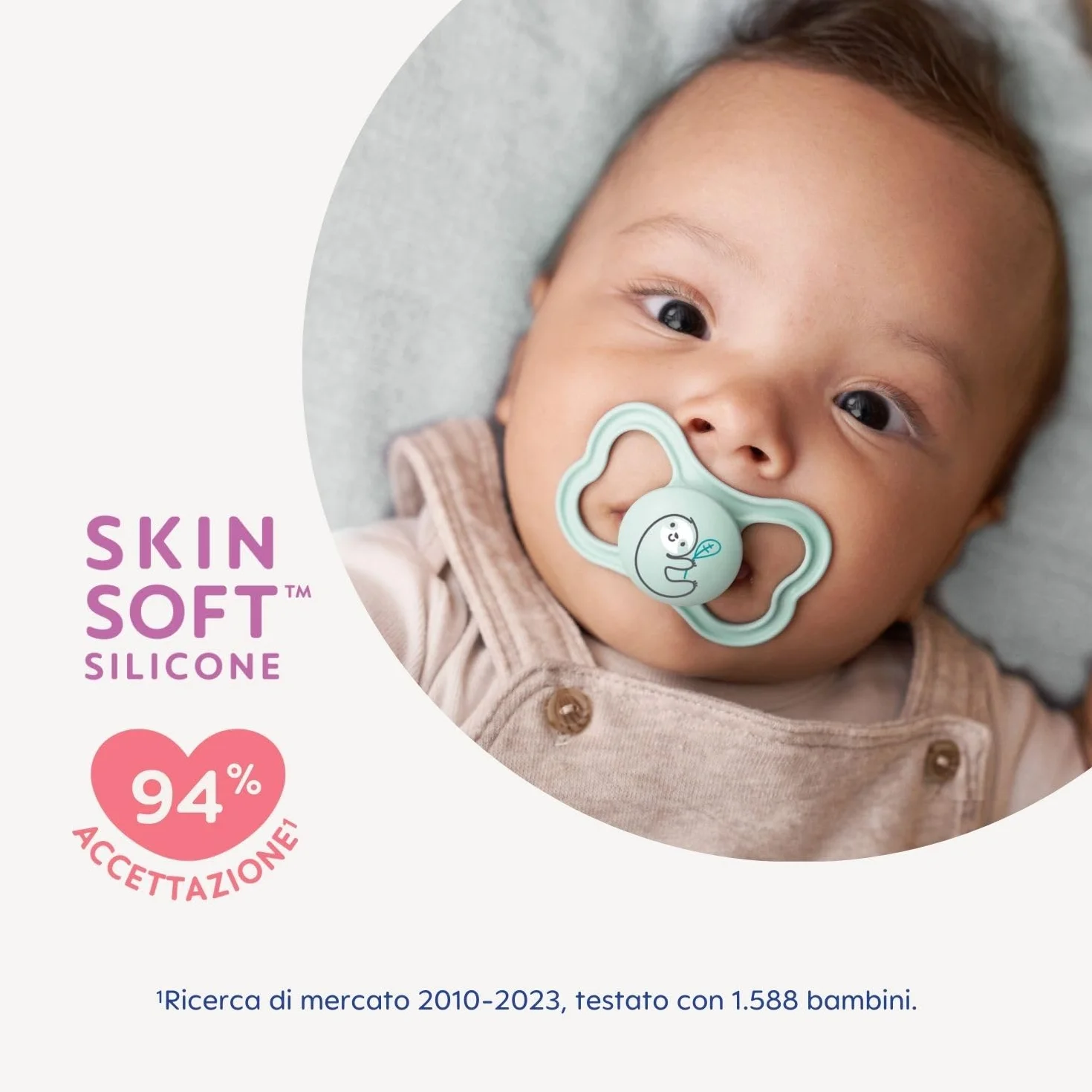 MAM Air Night Succhietto 6-16 Mesi Set da 2, Ciuccio che si illumina al buio per pelli sensibili, Rosa/Lilla