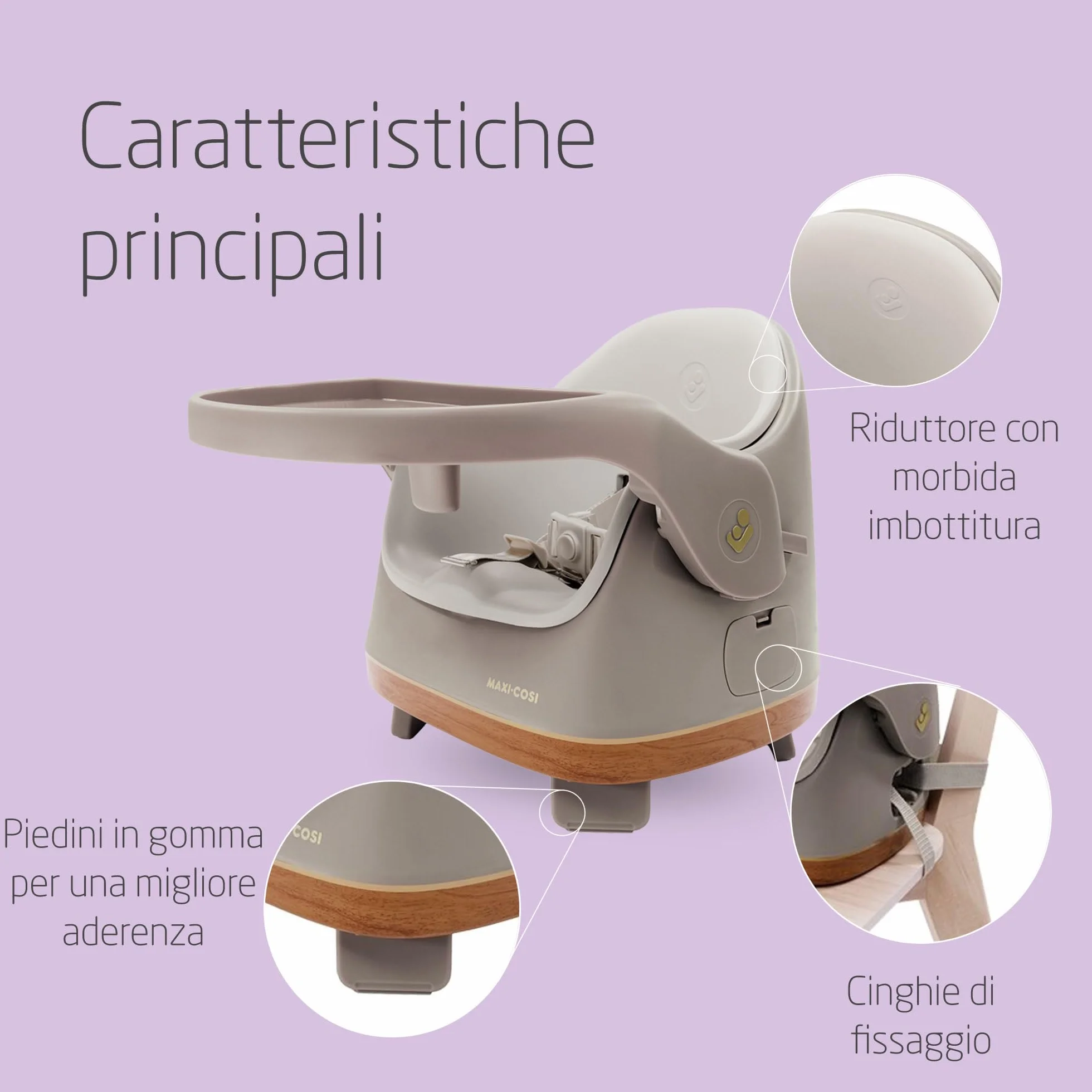 Maxi-Cosi Jay Rialzo Sedia Bambini da Tavolo 2 in 1, 6 Mesi - 3 Anni, 9-15 kg, Elegance Beige
