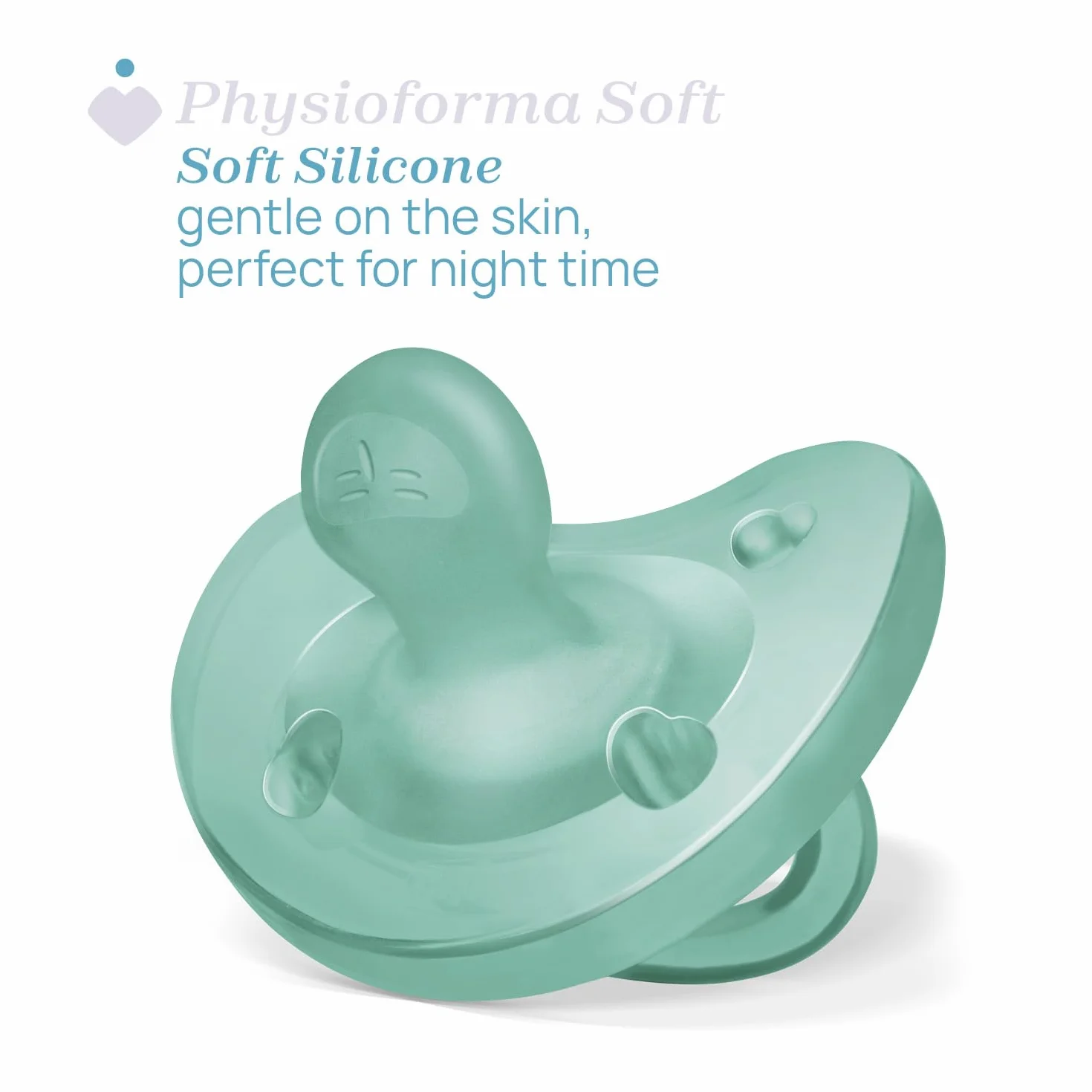 Chicco Physioforma Ciuccio Silicone 16-36 Mesi, Supporta Respirazione Fisiologica, Verde Acqua e Azzurro
