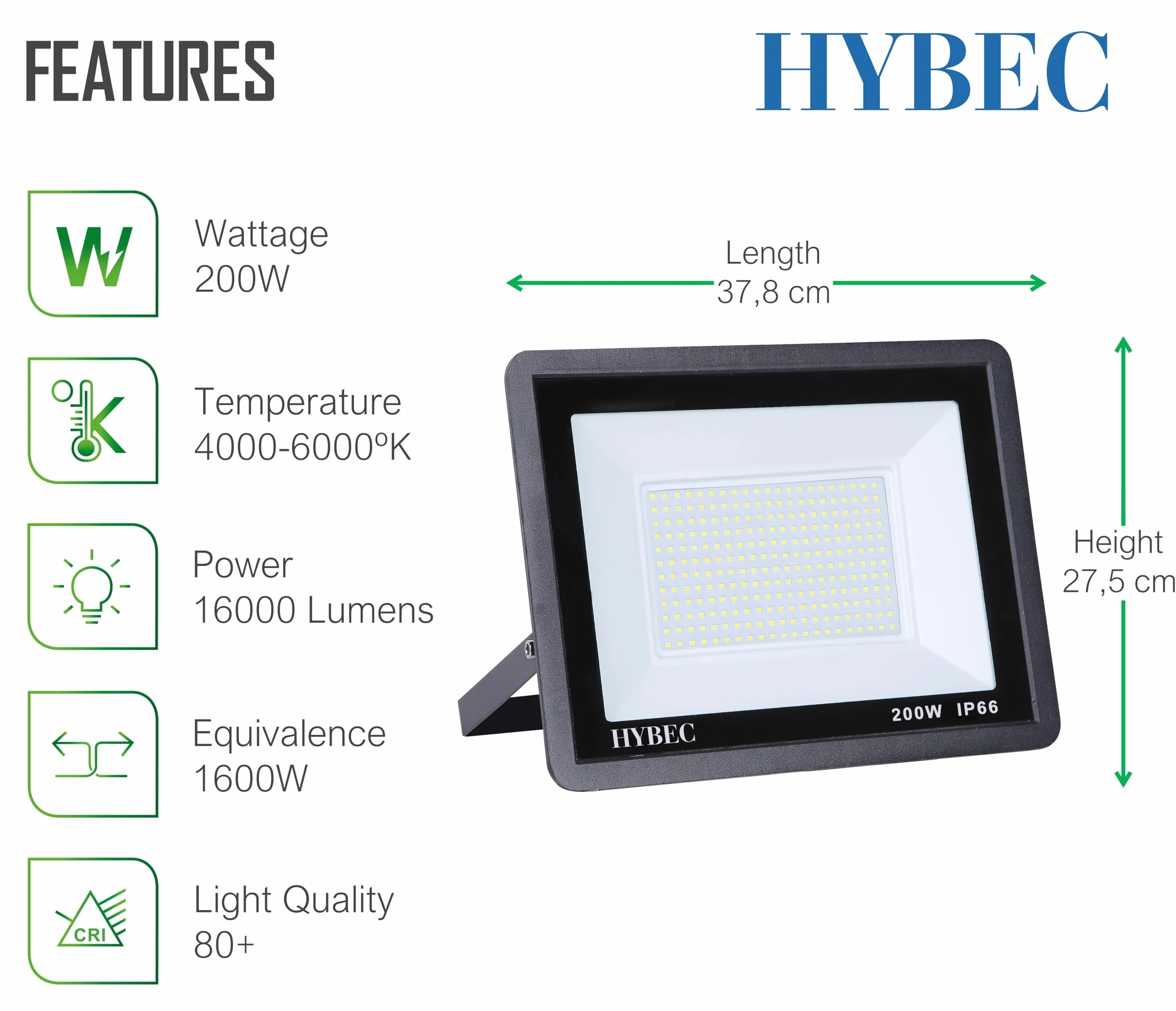 CLAR - Proiettore LED esterno 200 W, illuminazione esterna, 200 W (pacchetto 2)