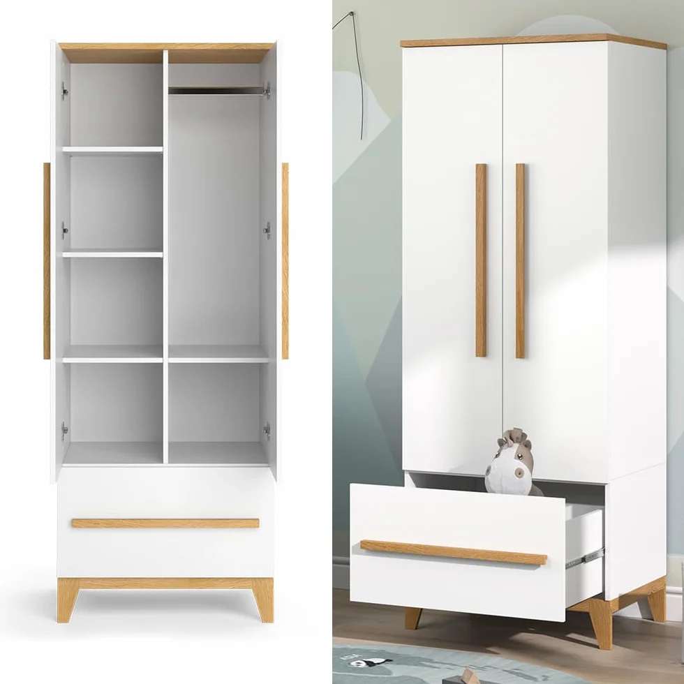 VitaliSpa Guardaroba bambini Malia Bianco 70x186.8 cm