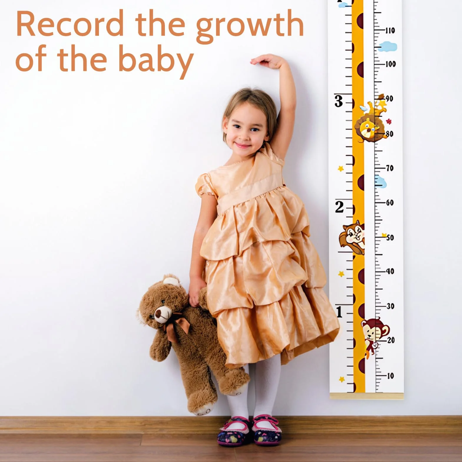 Grafico di crescita bambino righello misurazione parete appendere tela legno rimovibile